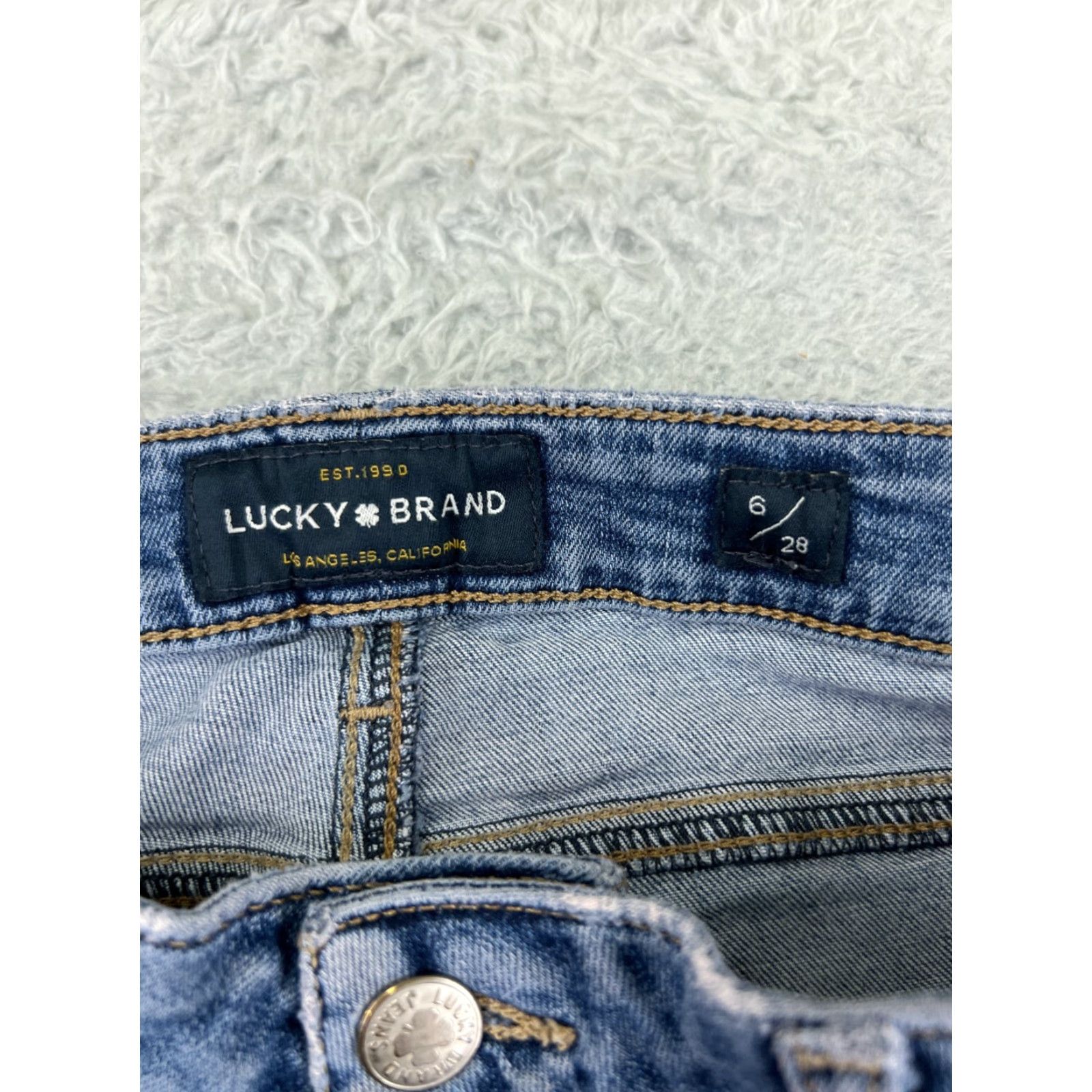 Lucky Brand Lucky Brand Womens Jeans Skinny Tapered Mid Rise Blue Denim Pants Size 6 Size 28" / US 6 / IT 42 - 3 Thumbnail