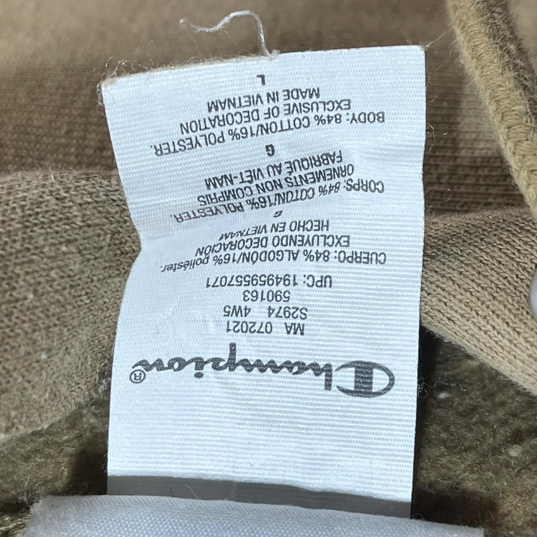 Champion Champion Reverse Weave Hoodie Mens Large Tan Pullover Script Logo Embroidered Hoodie Size US L / EU 52-54 / 3 - 5 Thumbnail
