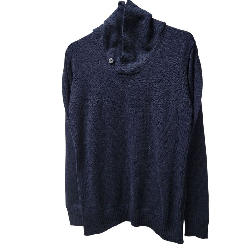 Oscar De La Renta Oscar De La Renta Men's 100% Cotton Navy Pullover Shawl Size US S / EU 44-46 / 1 - 3 Thumbnail