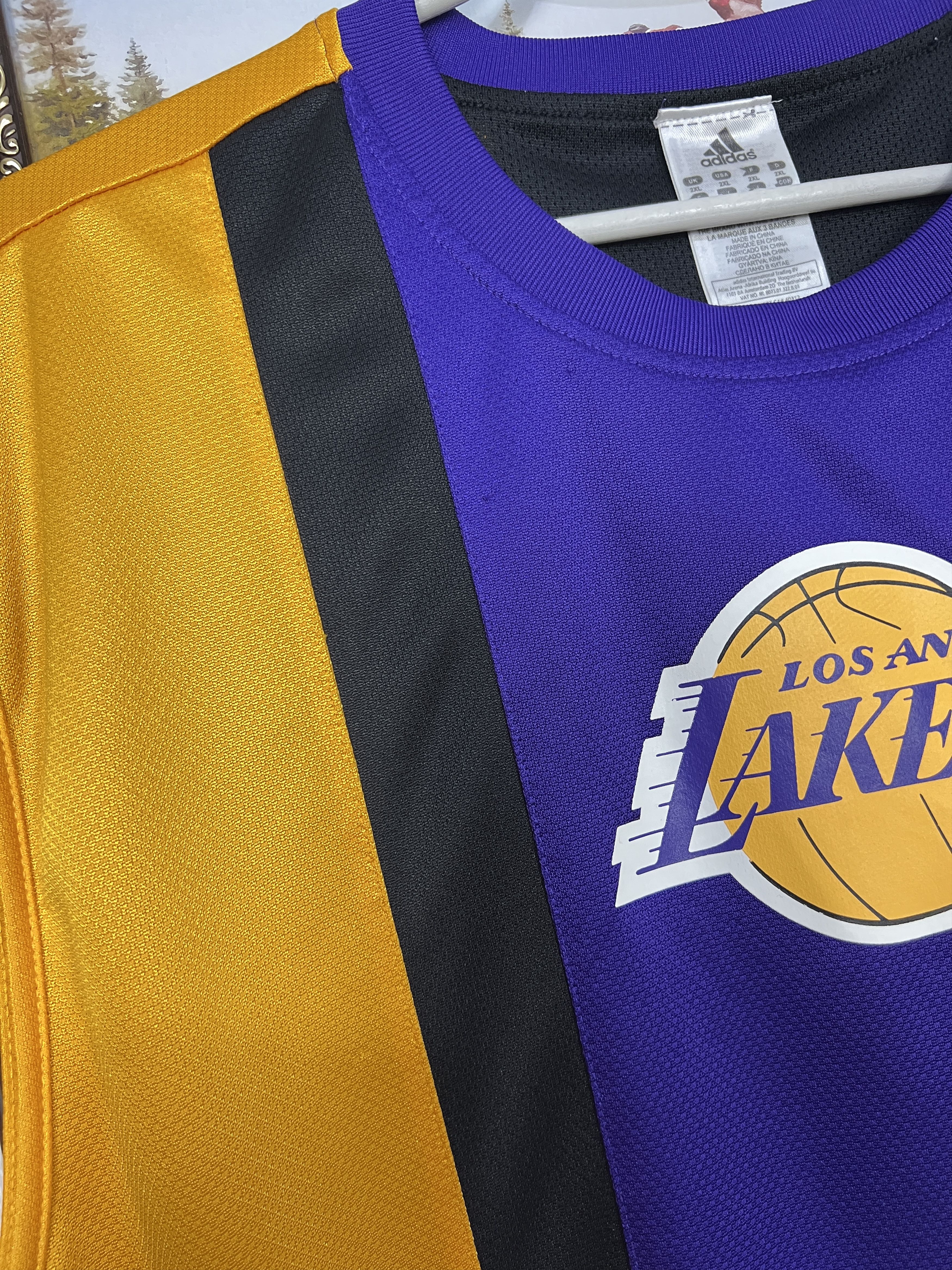 Adidas Vintage Adidas Warm Up Los Angeles Lakers Bryant Jersey Size US XXL / EU 58 / 5 - 6 Thumbnail