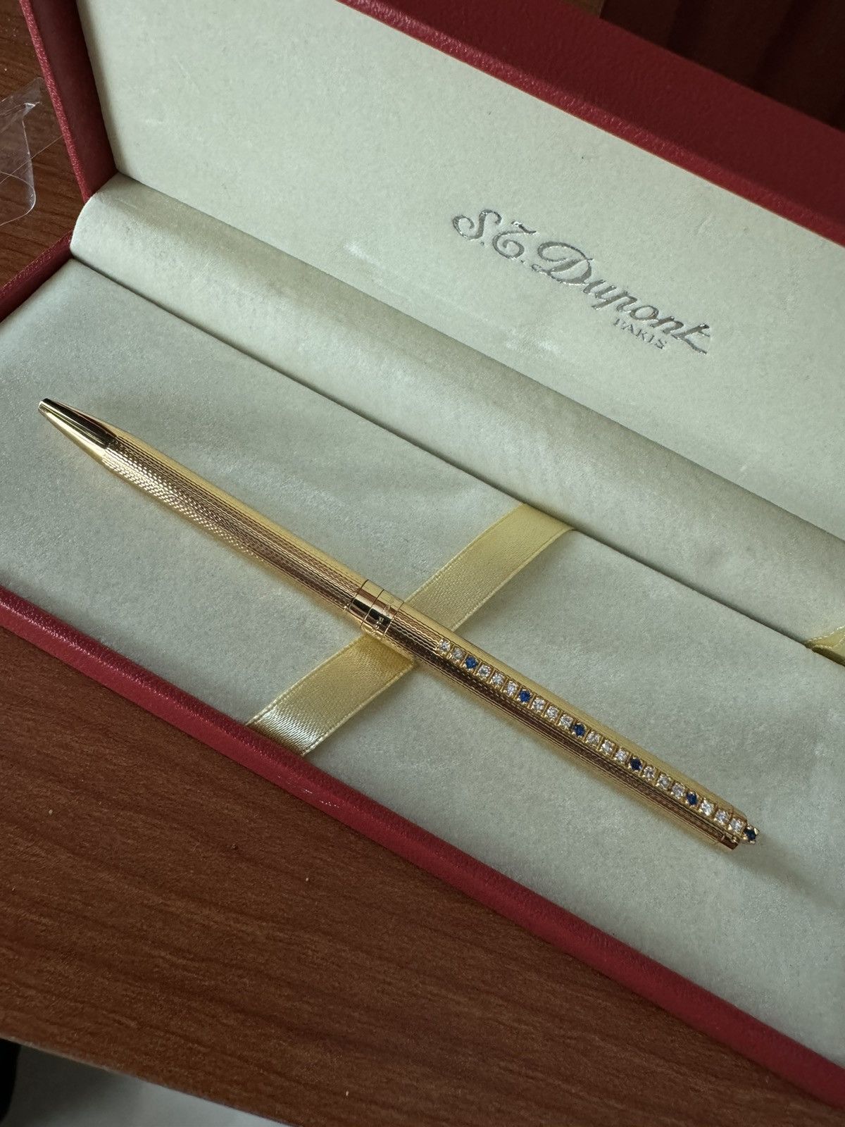 S.T. Dupont S.T DUPONT LAQUE DE CHINE GOLD DIAMOND SAPPHIRE ROLLERPEN Size ONE SIZE - 7 Thumbnail