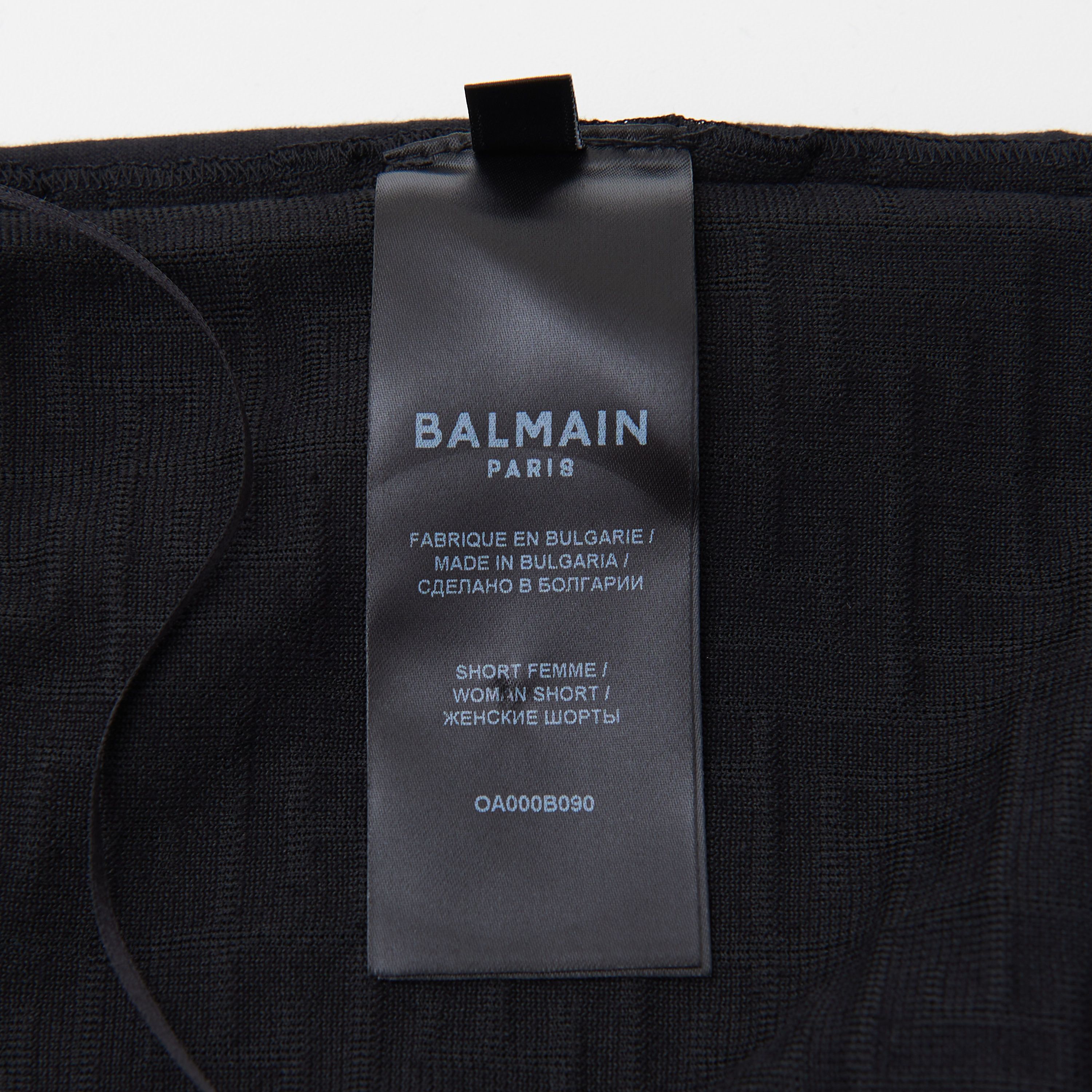Balmain Black Velvet Shorts With Embossed Balmain Monogram Size 30" / US 8 / IT 44 - 8 Thumbnail