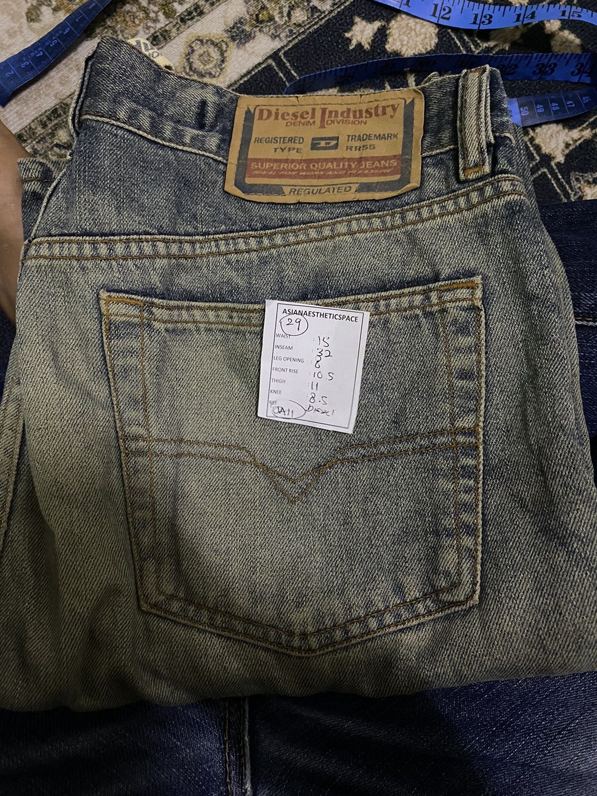 14th Addiction × Diesel Diesel Industry Denim Division Yellow Mud Washed Dirty Size US 29 - 17 Thumbnail