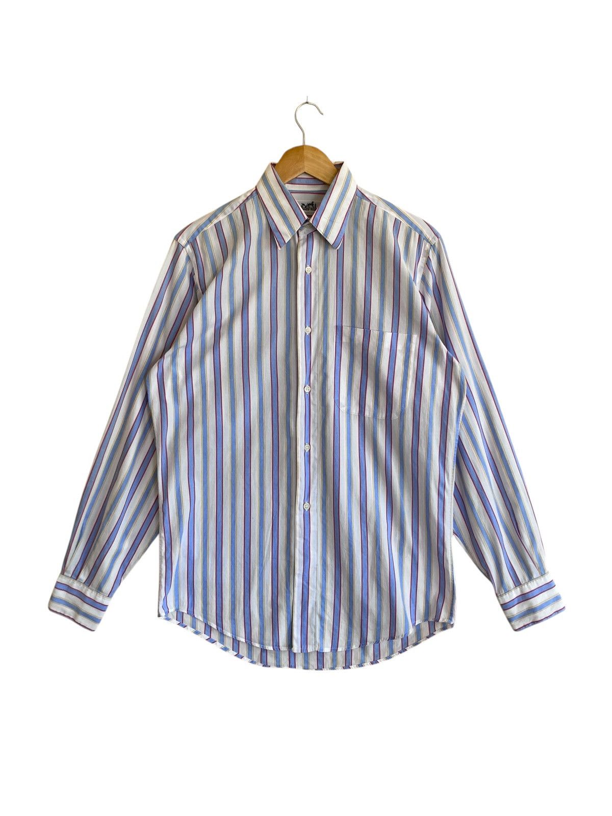 Rare Design Vintage Brand Hermes Stripe Shirt 1990s
