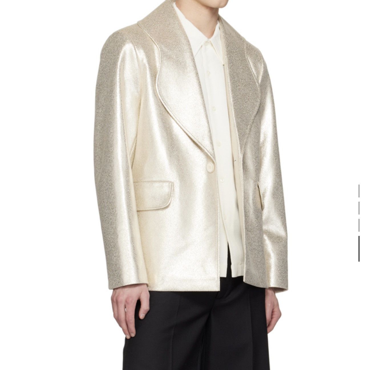 Sefr Sefr Gold Speckle Leather “Peace Blazer” Size 40R - 6 Thumbnail