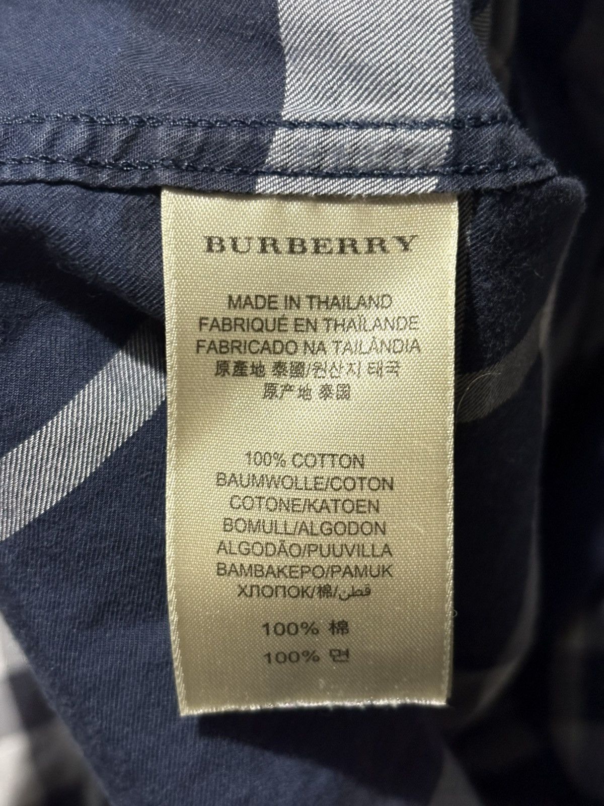 Burberry M Burberry Plaid Blue Gray Checkered Shirt Button up down Size US M / EU 48-50 / 2 - 8 Thumbnail