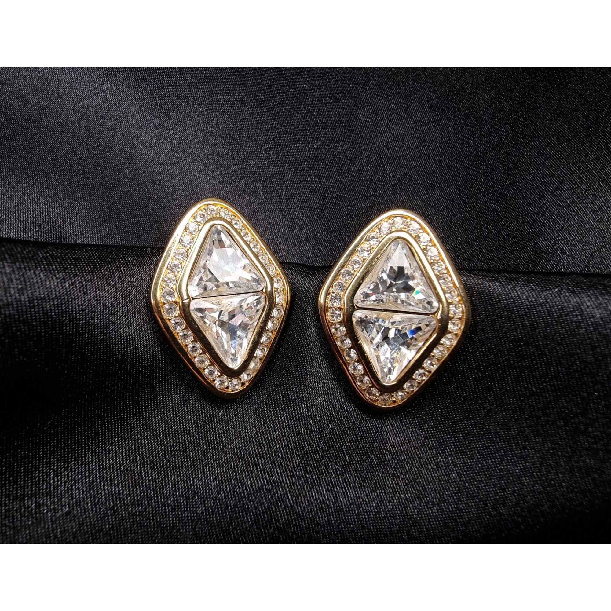 Swarovski Vintage Swarovski 1980s - 1990s Clip-On Earrings With Clear Size ONE SIZE - 3 Thumbnail