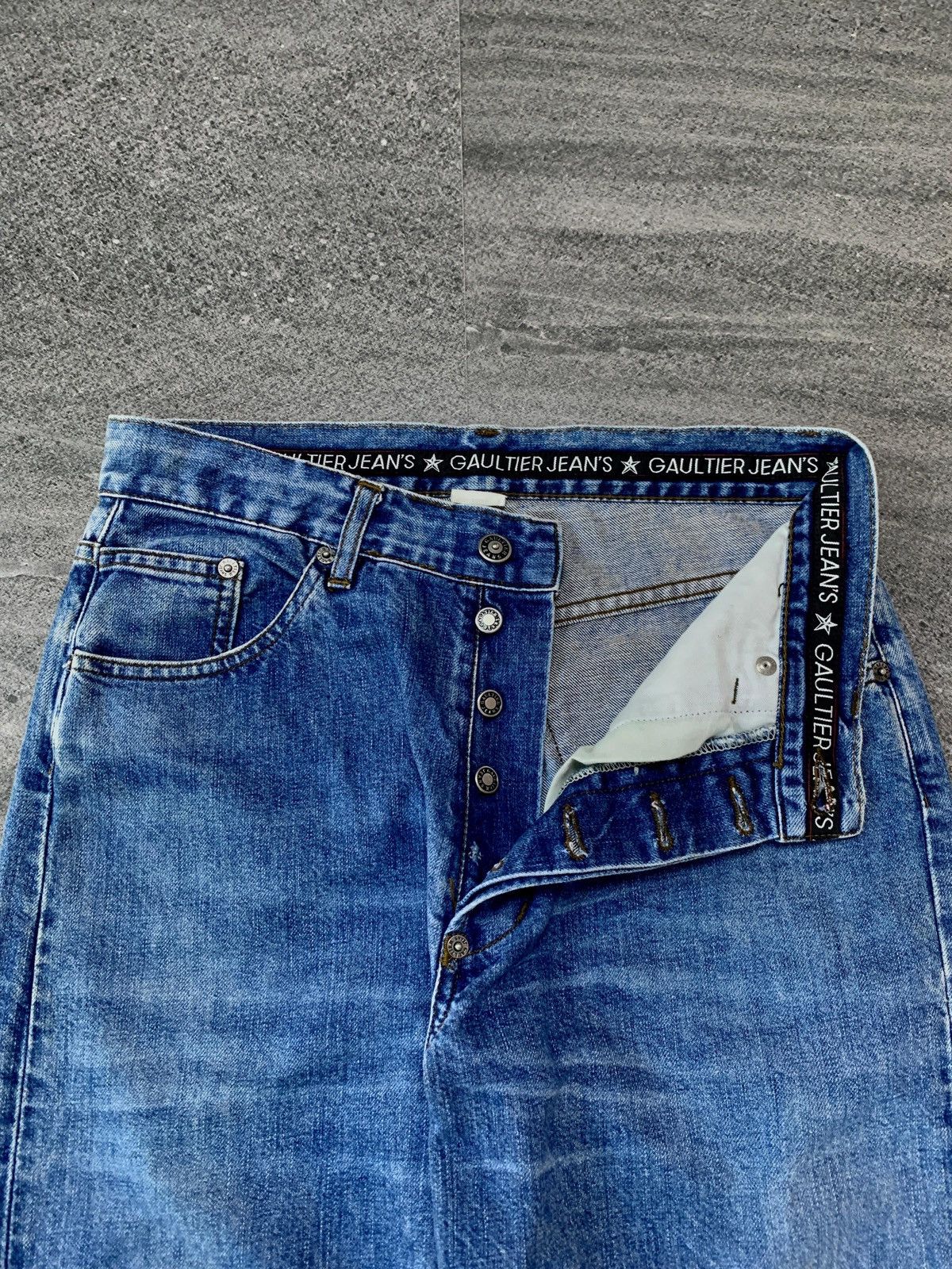 Jean Paul Gaultier 90s Denim Jeans with Raw Hem Size US 30 / EU 46 - 4 Thumbnail