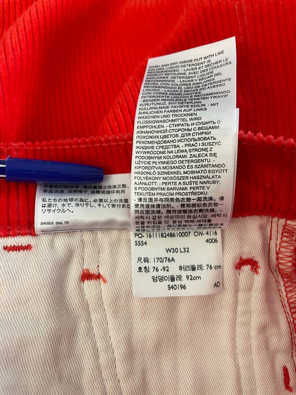 Gosha Rubchinskiy Gosha Rubchinskiy x Levi’s Red Corduroy Pants Size US 30 / EU 46 - 21 Thumbnail
