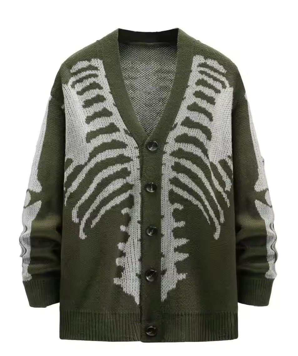Japanese Brand Skeleton Print Cardigan Size US S / EU 44-46 / 1 - 1 Thumbnail