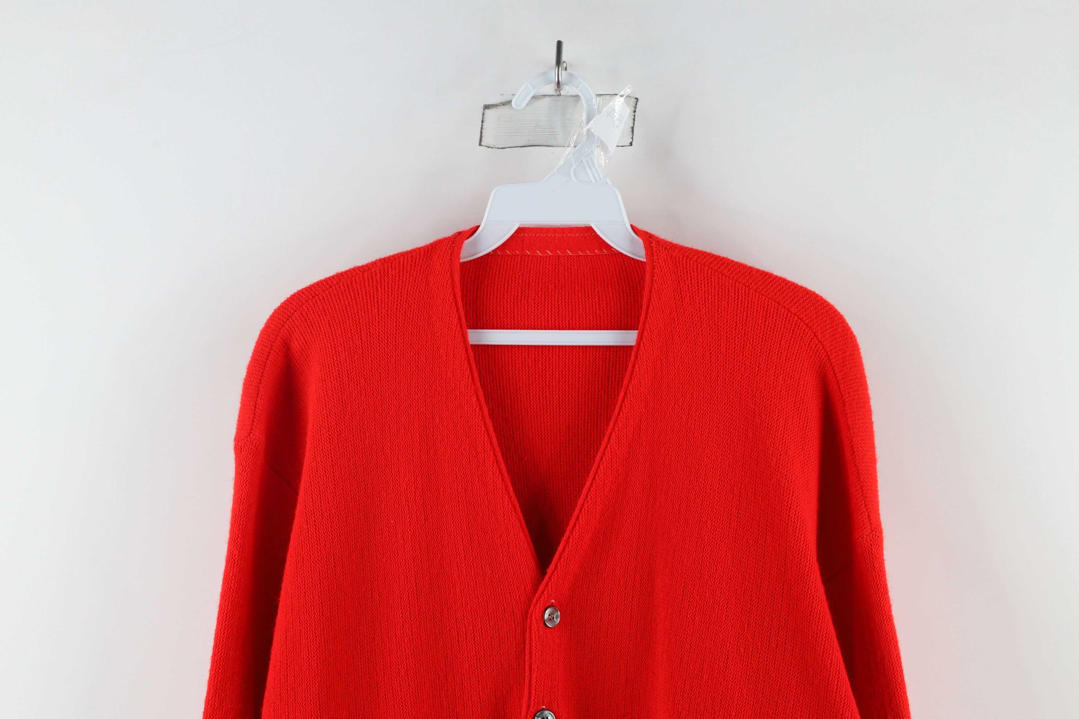 Vintage Vintage 50s 60s Streetwear Knit Cardigan Sweater Red USA Size US M / EU 48-50 / 2 - 2 Thumbnail