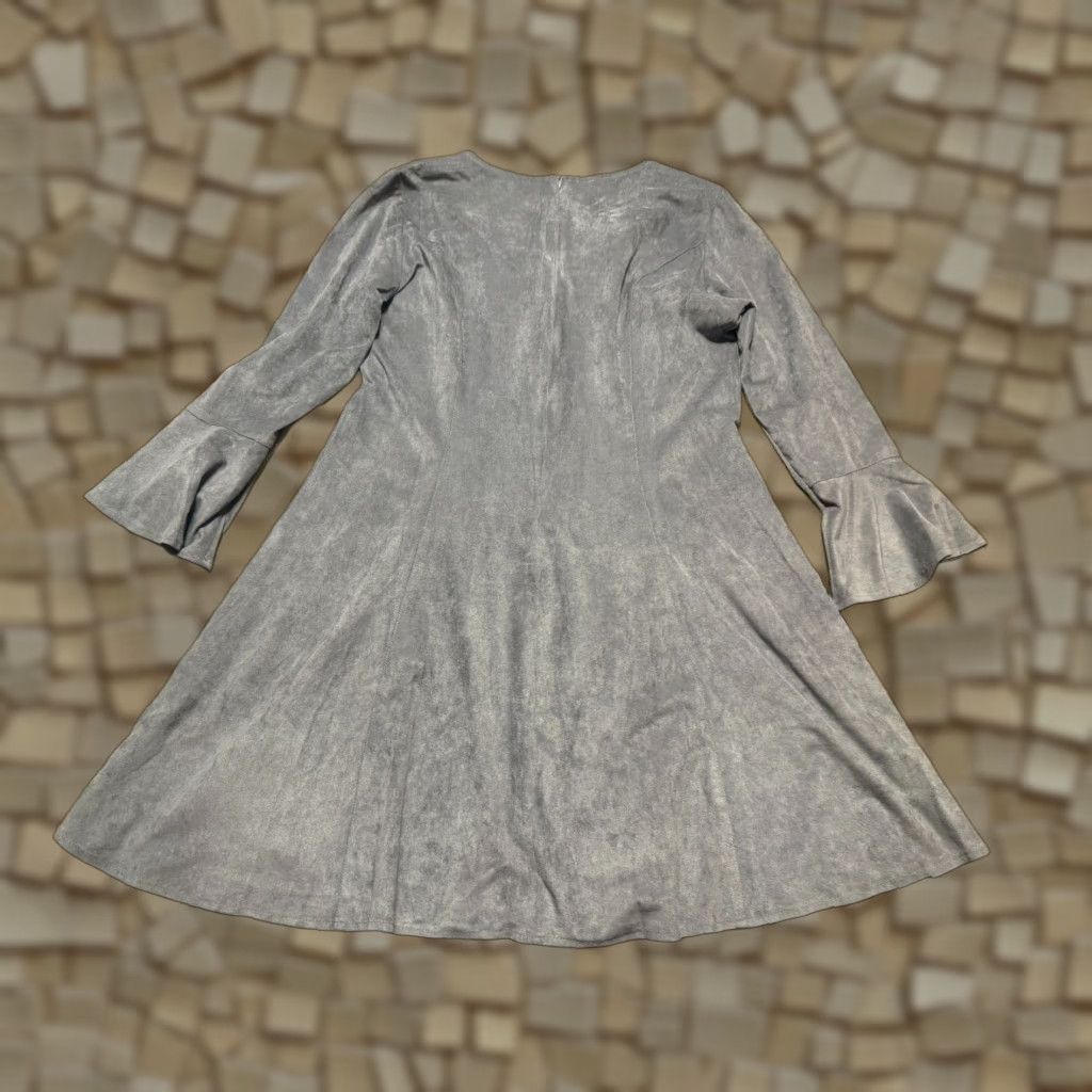Vintage Aryeh Dress Women's XL Gray Long Sleeve A-Line Flared Sleeve Dress Size XL / US 12-14 / IT 48-50 - 1 Thumbnail