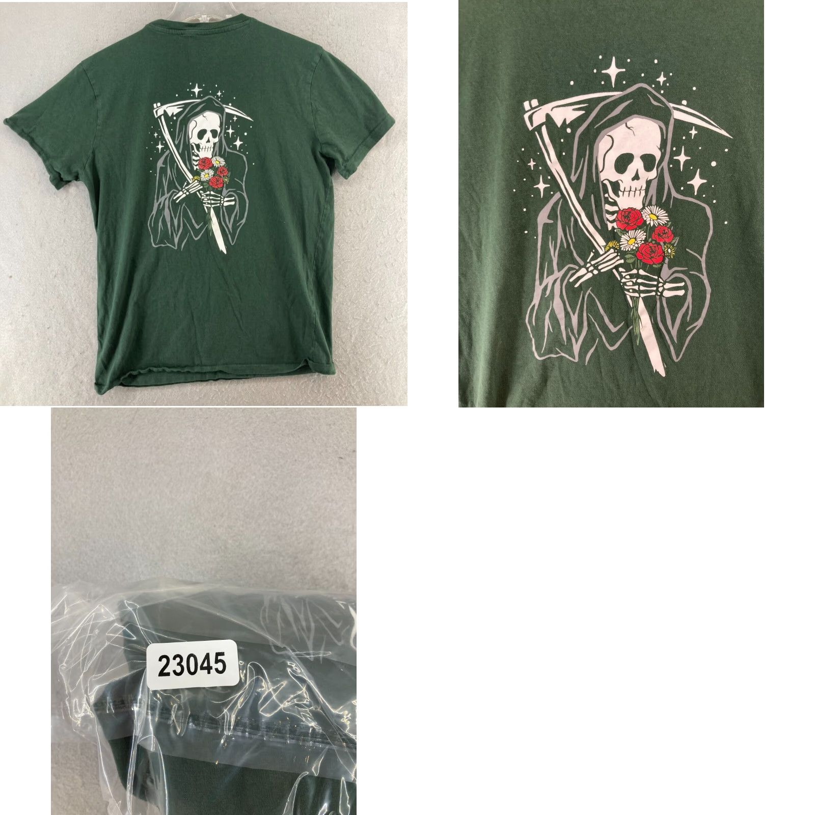 Vintage Taco Tuesday Mens T-Shirt Medium Green Rose Skeleton Graphic Cotton Retro 2020s Size US M / EU 48-50 / 2 - 8 Thumbnail