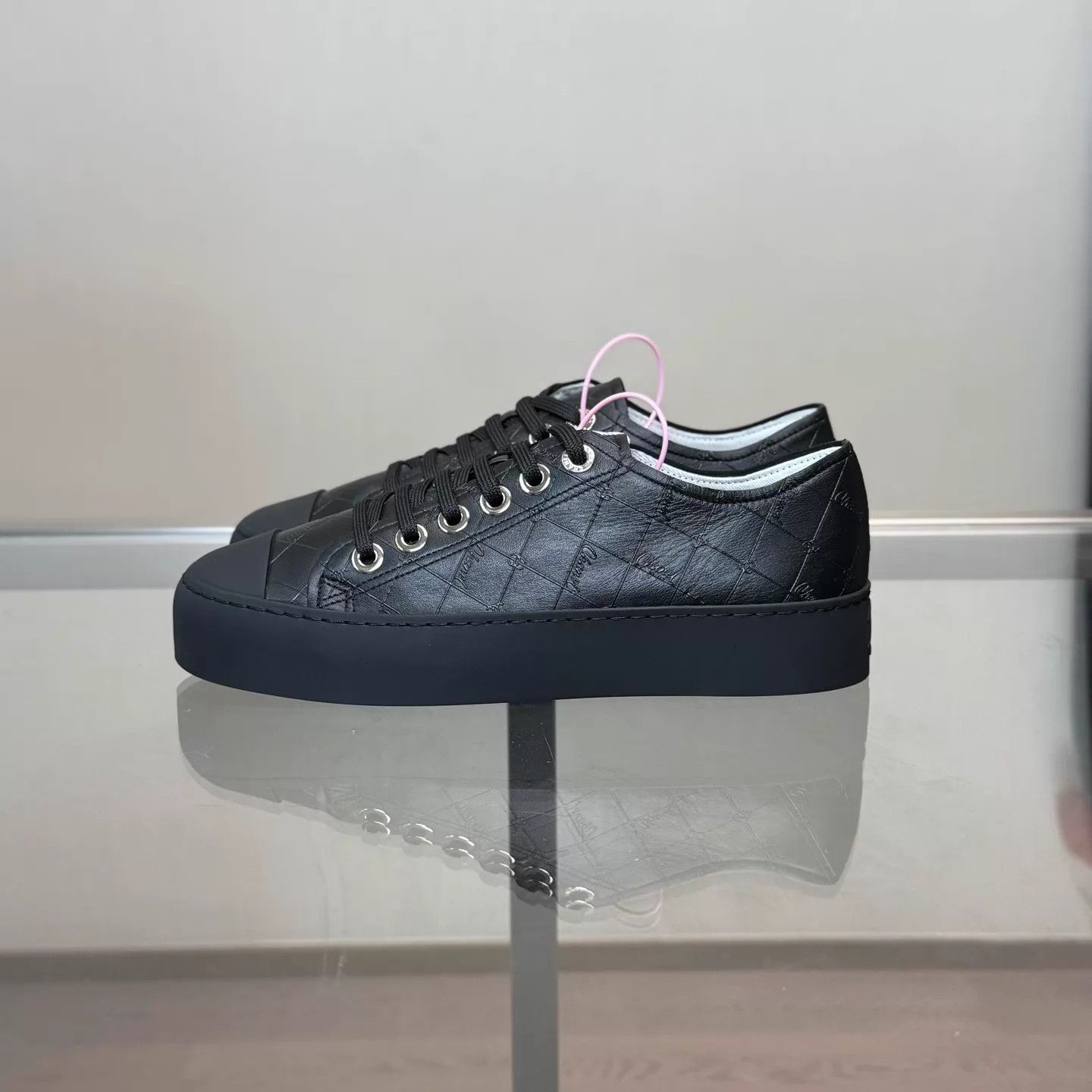 Chanel Chanel 25P Women's Black All-Over Logo Chunky Sneakers Size US 7 / IT 37 - 2 Thumbnail