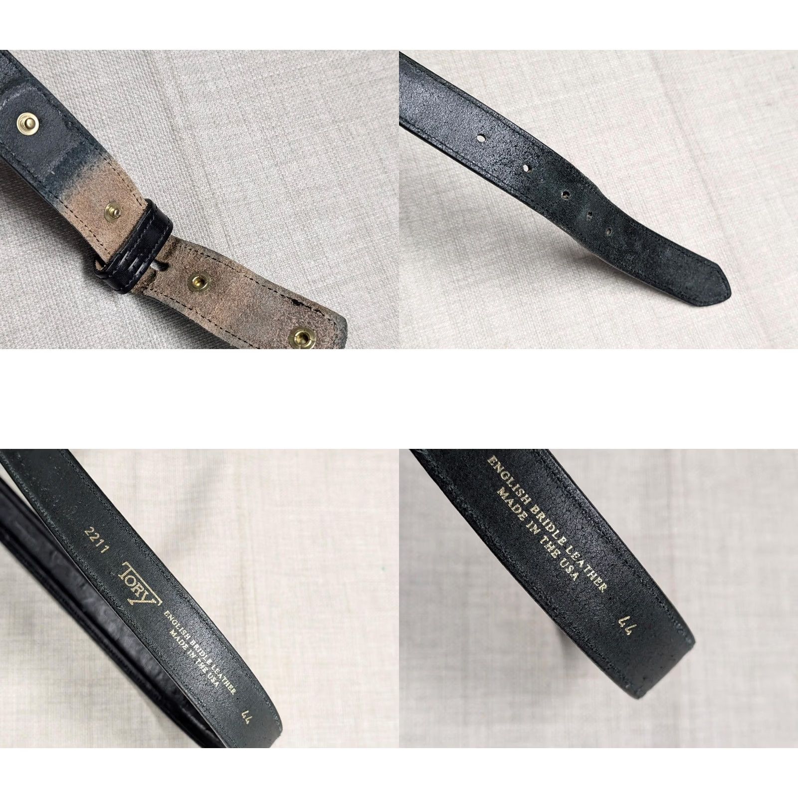 Vintage VINTAGE USA MADE WESTERN BUCKLE BELT 1-1/4" 44 BLACK ENGLISH BRIDLE LEATHER COWBOY H Bum Size 44 - 8 Thumbnail