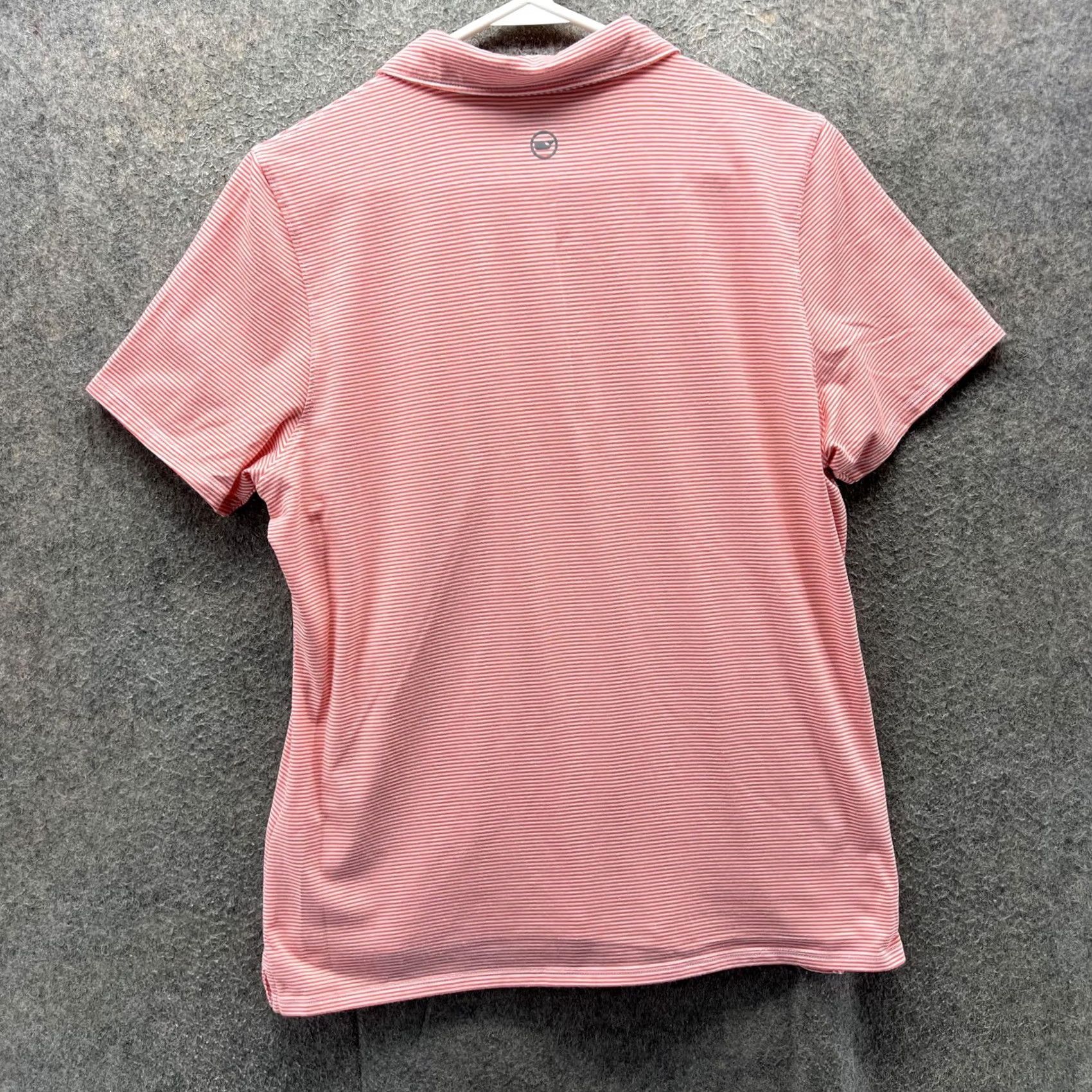 Vineyard Vines Vineyard Vines Polo Shirt Womens Large Pink Stripe Pocket Performance Shirt Size L / US 10 / IT 46 - 2 Thumbnail