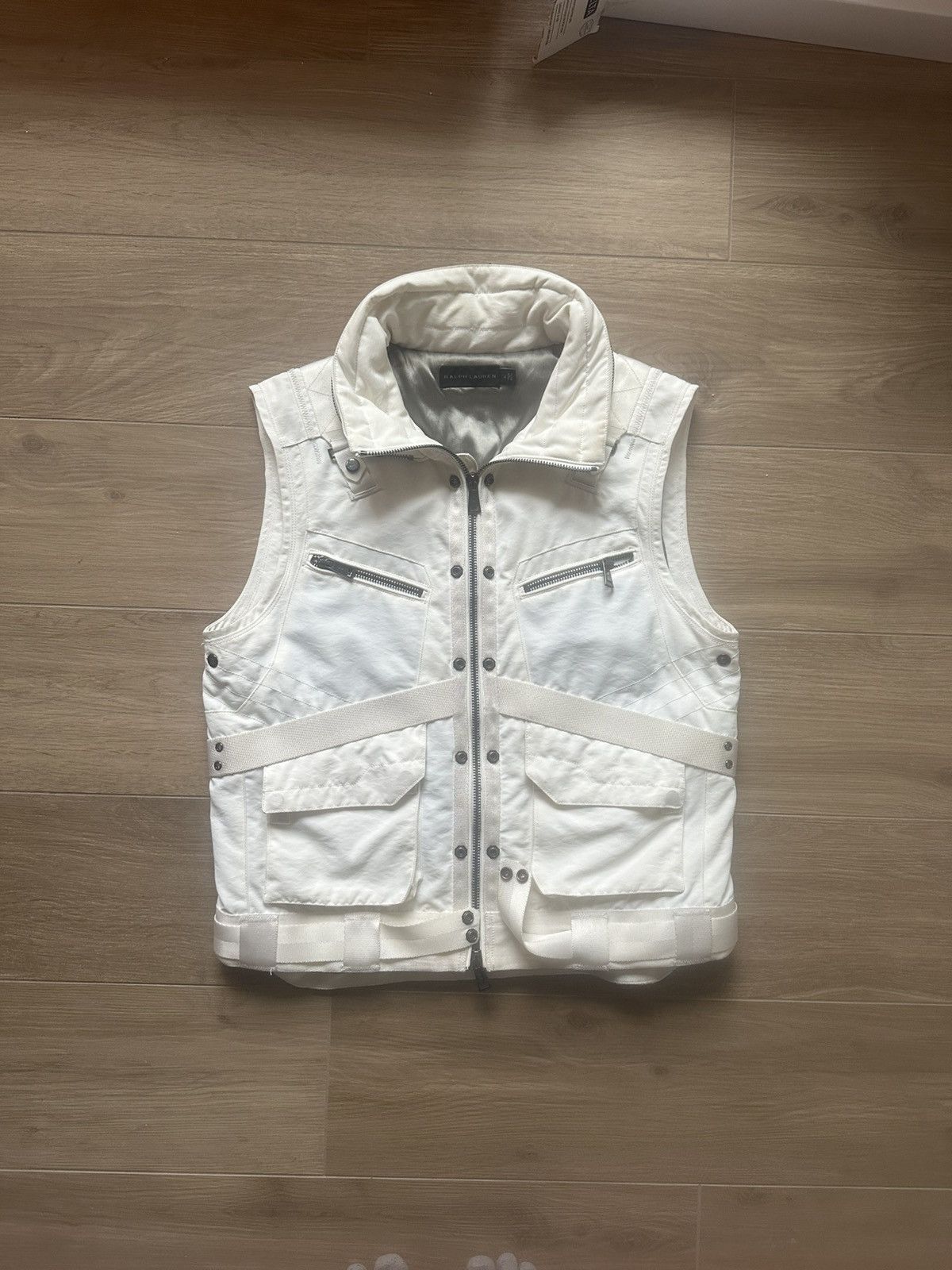 Ralph Lauren Black Label Ralph Lauren Black Label White Gimp Cargo Vest Size US XL / EU 56 / 4 - 1 Thumbnail
