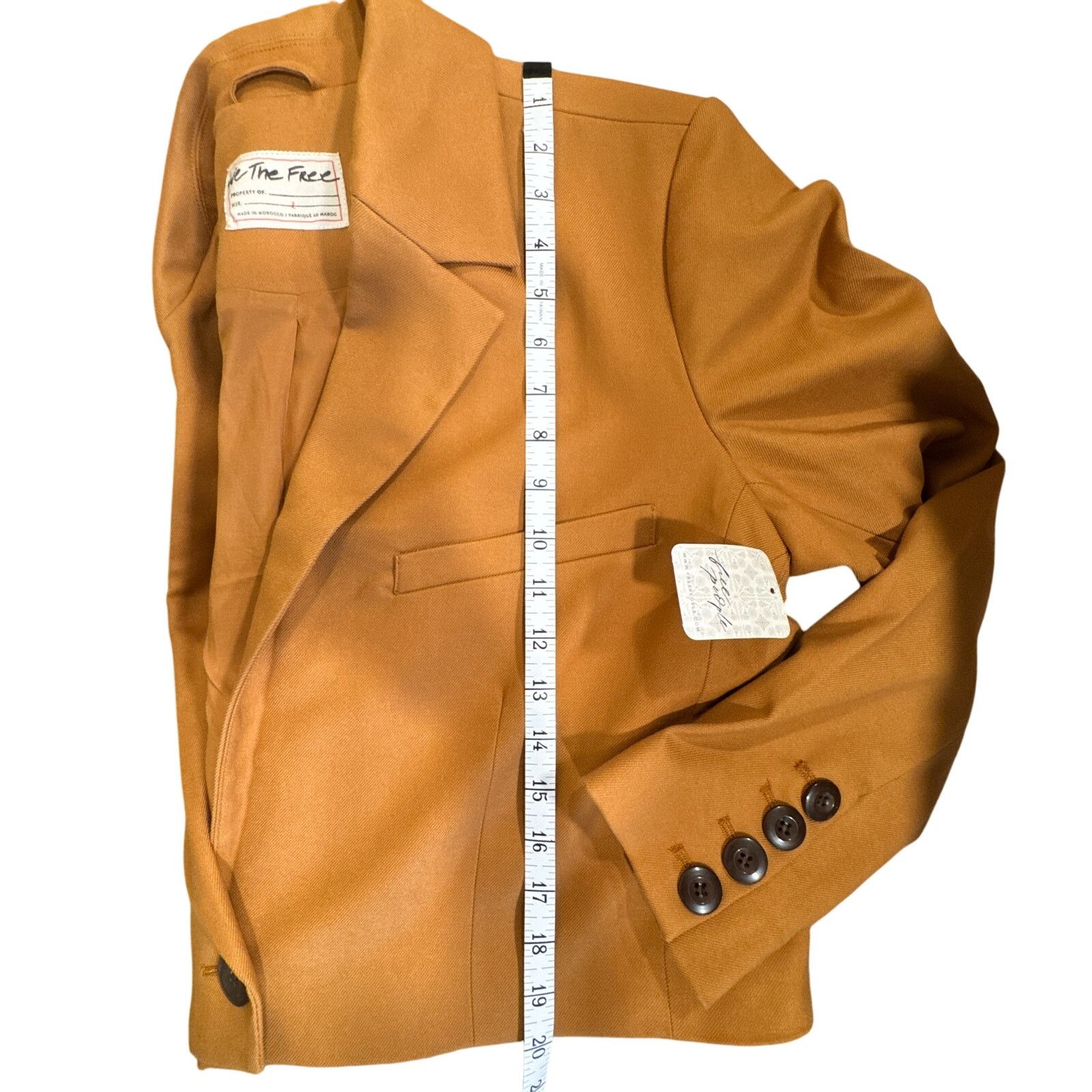 Free People Free People Block Party Crop Blazer Amber Large NWT Size L / US 10 / IT 46 - 4 Thumbnail