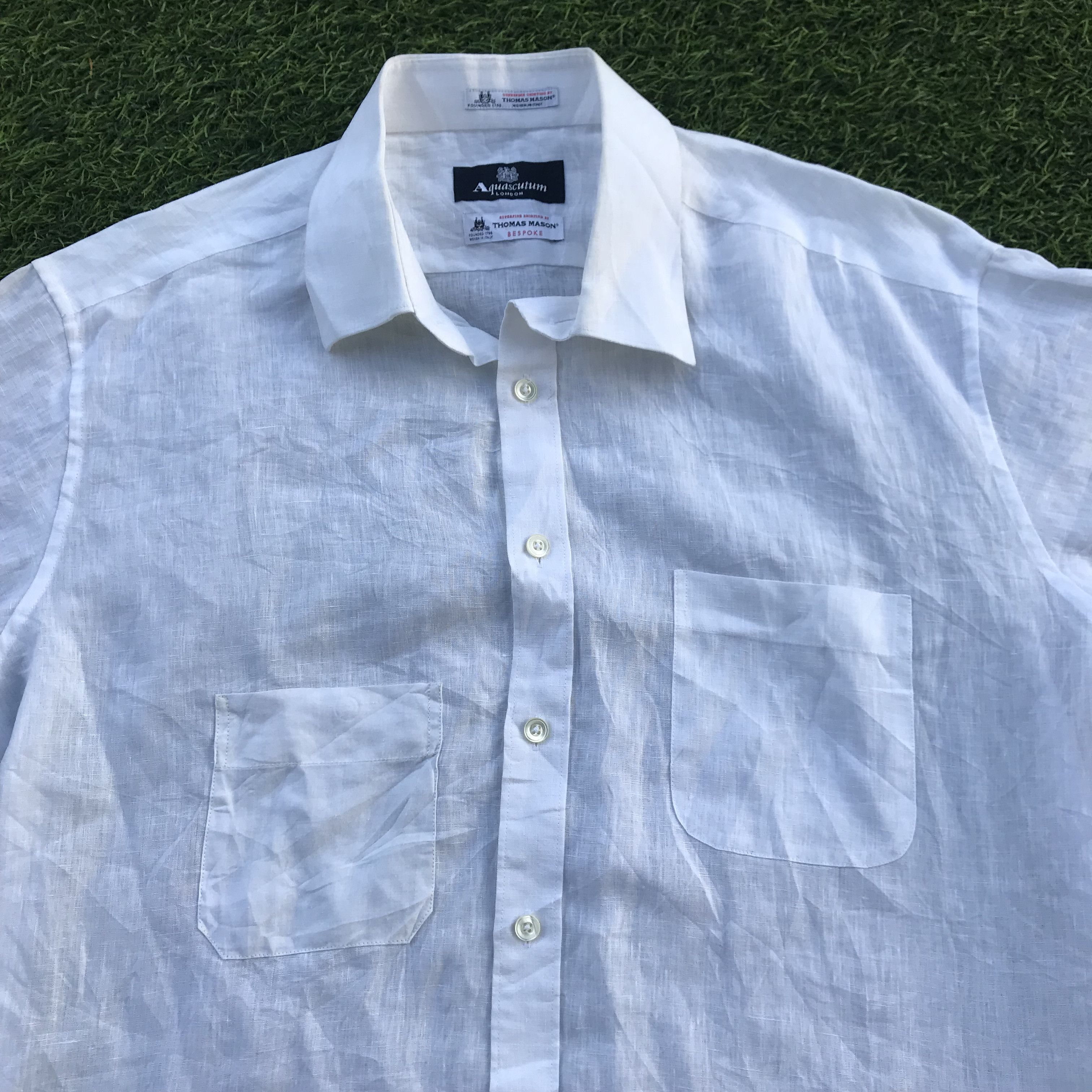Aquascutum Aquascutum of london x Thomas Mason bespoke White Shirts Size US L / EU 52-54 / 3 - 4 Thumbnail