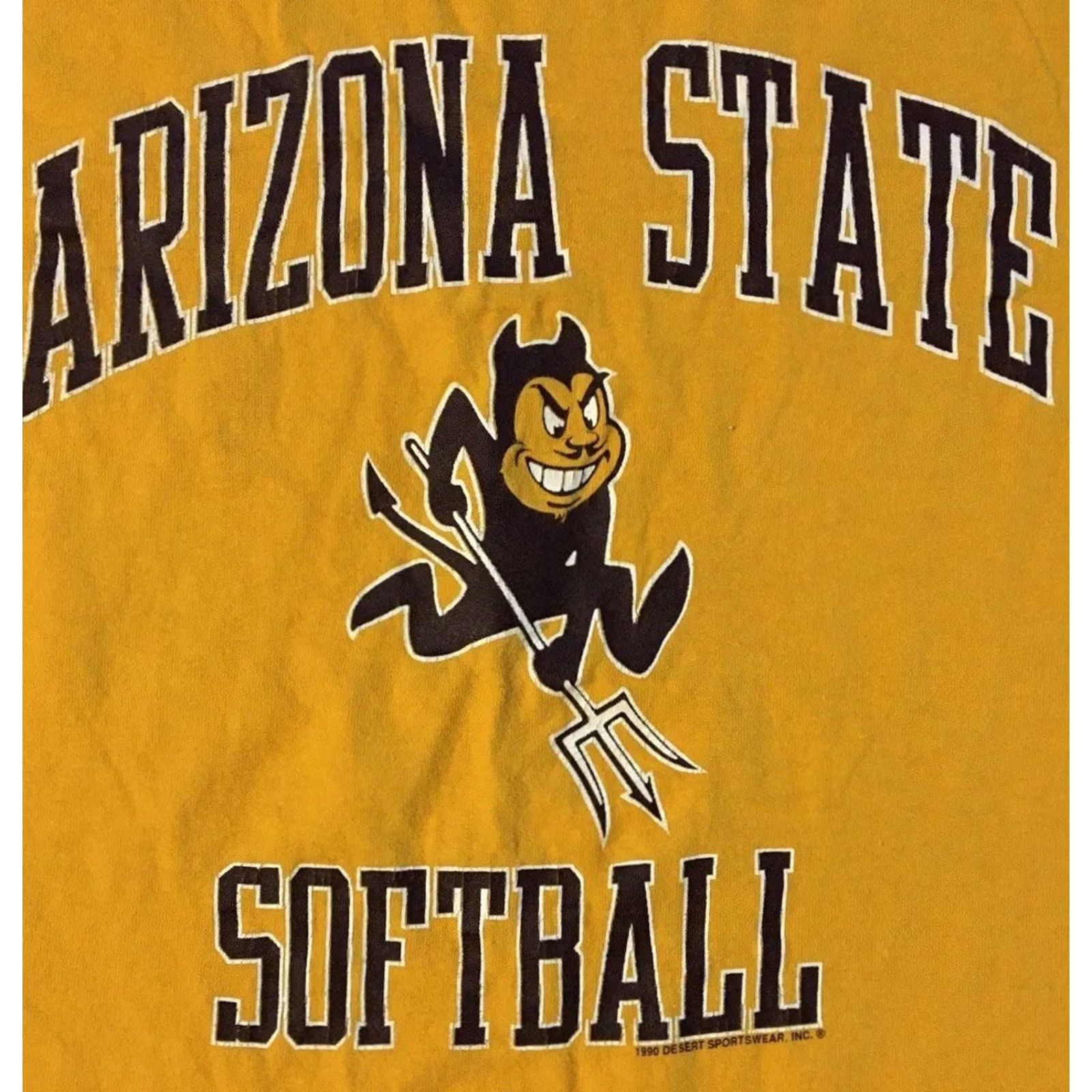 Vintage VINTAGE 90s ASU Arizona State University Softball Shirt Yellow M College School Track Grunge Men Size US M / EU 48-50 / 2 - 2 Thumbnail