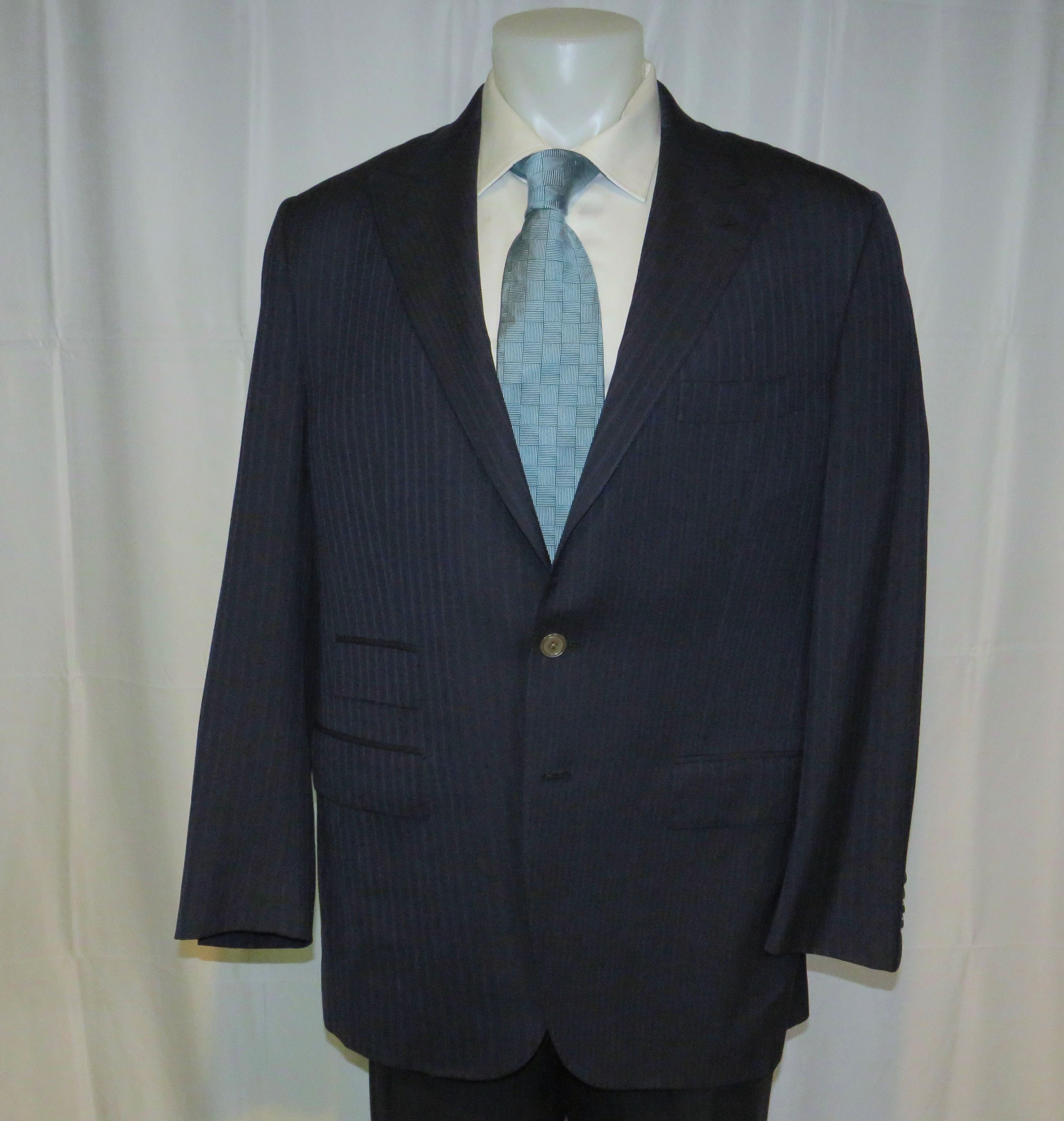 Other Marcello Vero x D'Avenza Bue Striped Cashmere Blend Suit 43R Size 44R - 3 Thumbnail