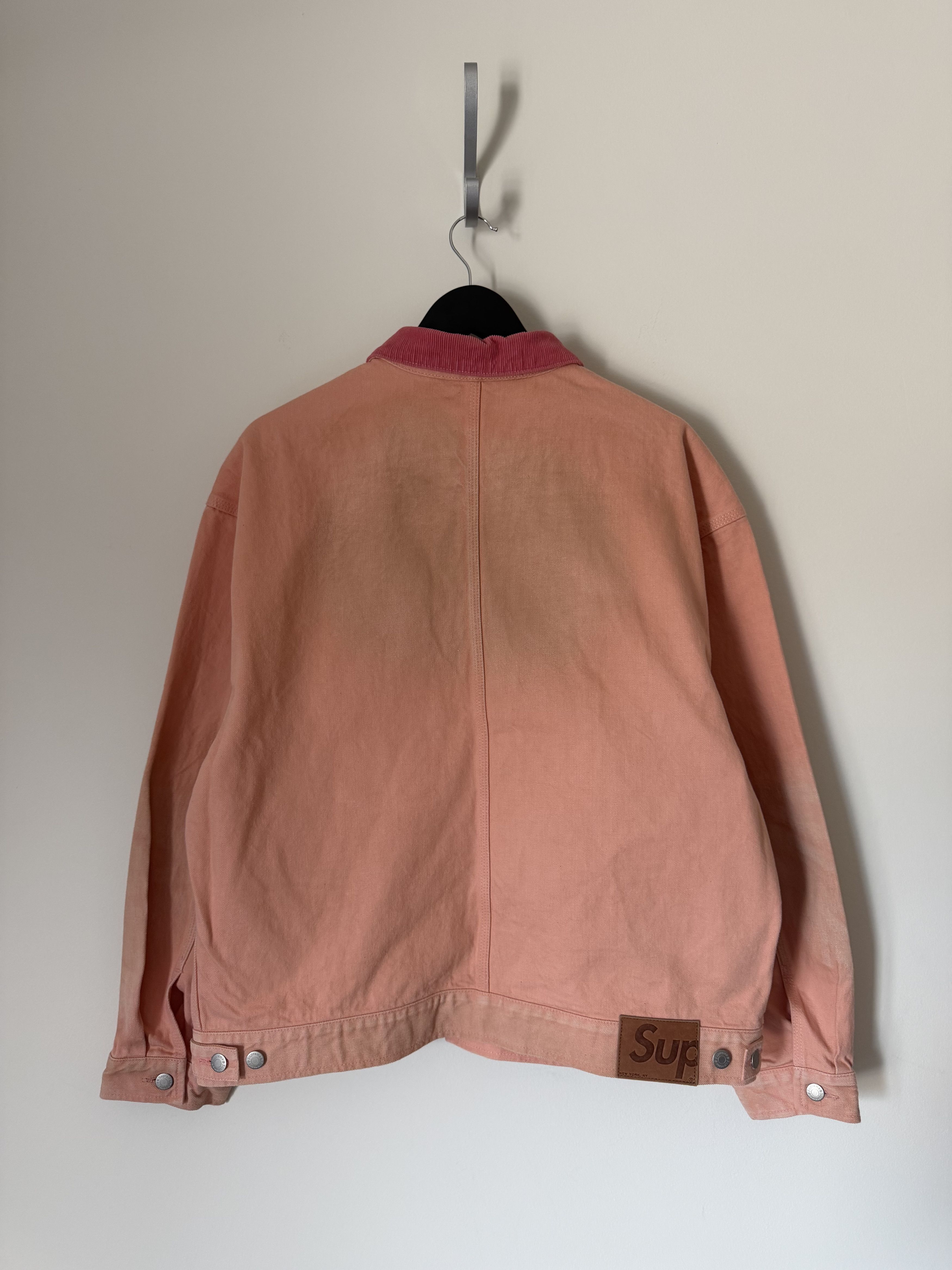 Supreme Supreme Distressed Selvedge Denim Trucker Jacket in Pink Size US L / EU 52-54 / 3 - 5 Thumbnail