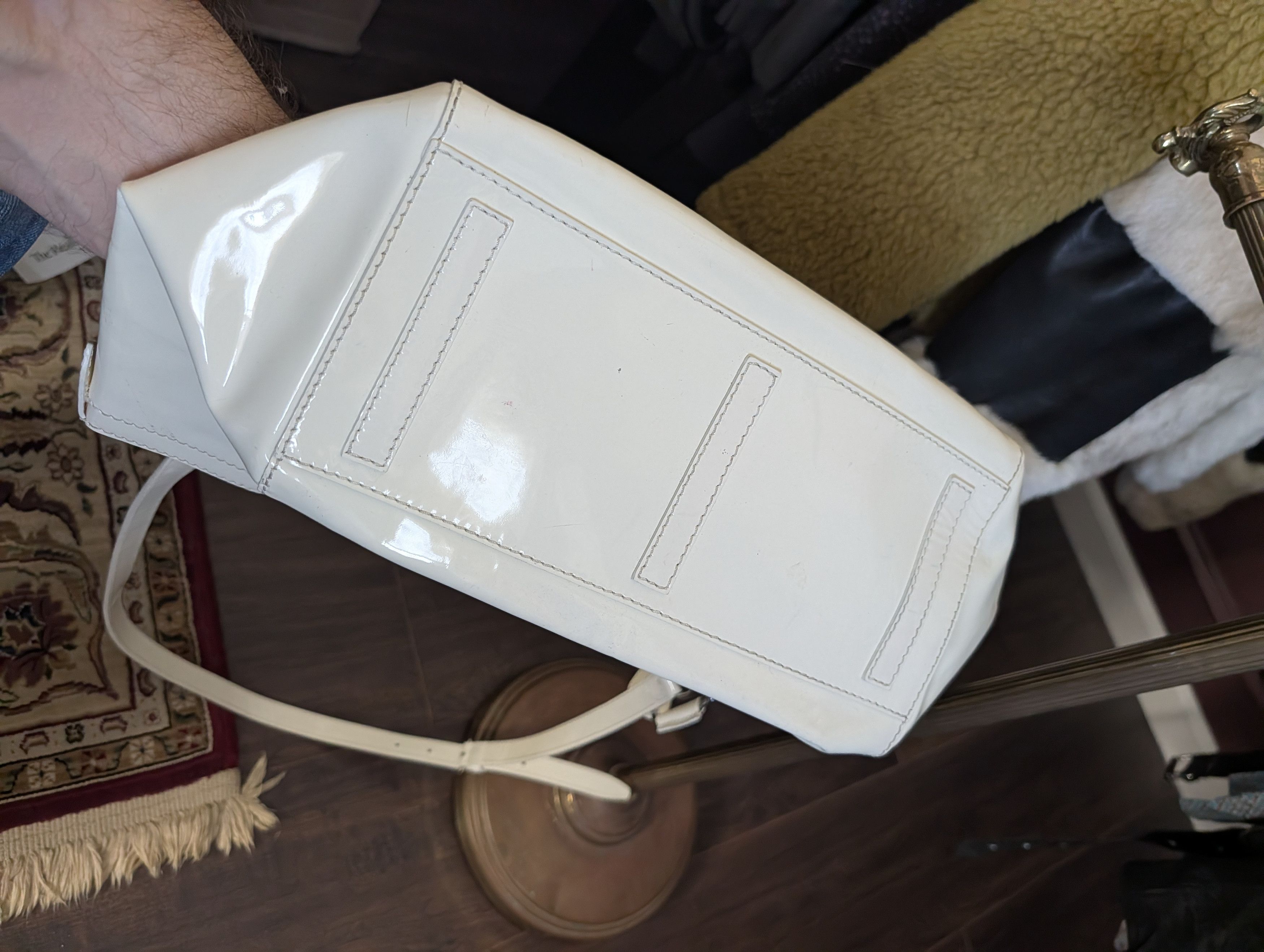Ralph Lauren Mainline made in Italy logo plaque patent leather handbag Size ONE SIZE - 13 Thumbnail