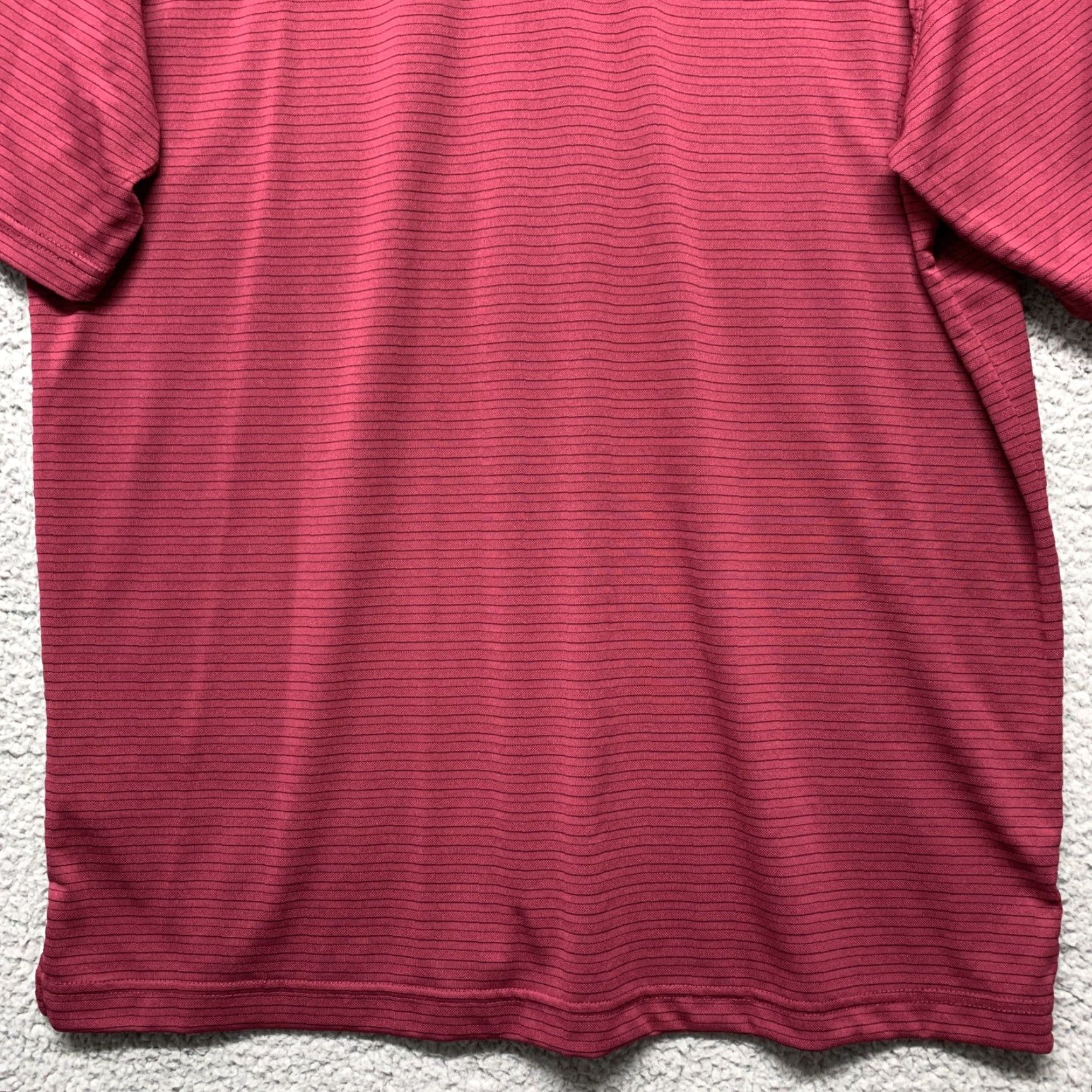 Vintage Greg Norman Polo Shirt Mens Large Burgundy Striped Playdry Jersey LG Size US L / EU 52-54 / 3 - 6 Thumbnail