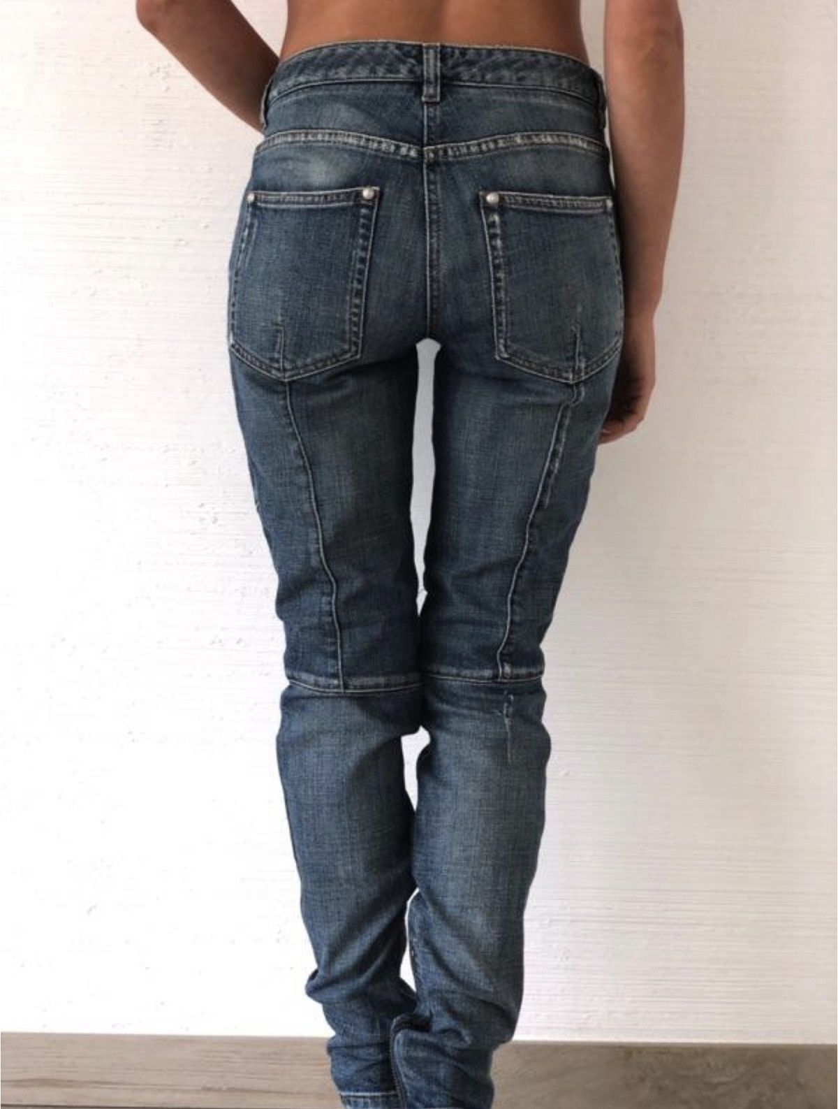 Balmain BALMAIN Zip Biker Denim Jeans Decarnin Pants Blue Size US 28 / EU 44 - 2 Thumbnail