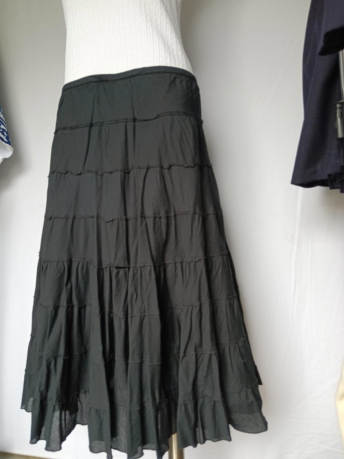 BIANCA CHANDON Black Tiered Maxi Skirt - BIBA Size 36" / US 14 / IT 50 - 1 Thumbnail