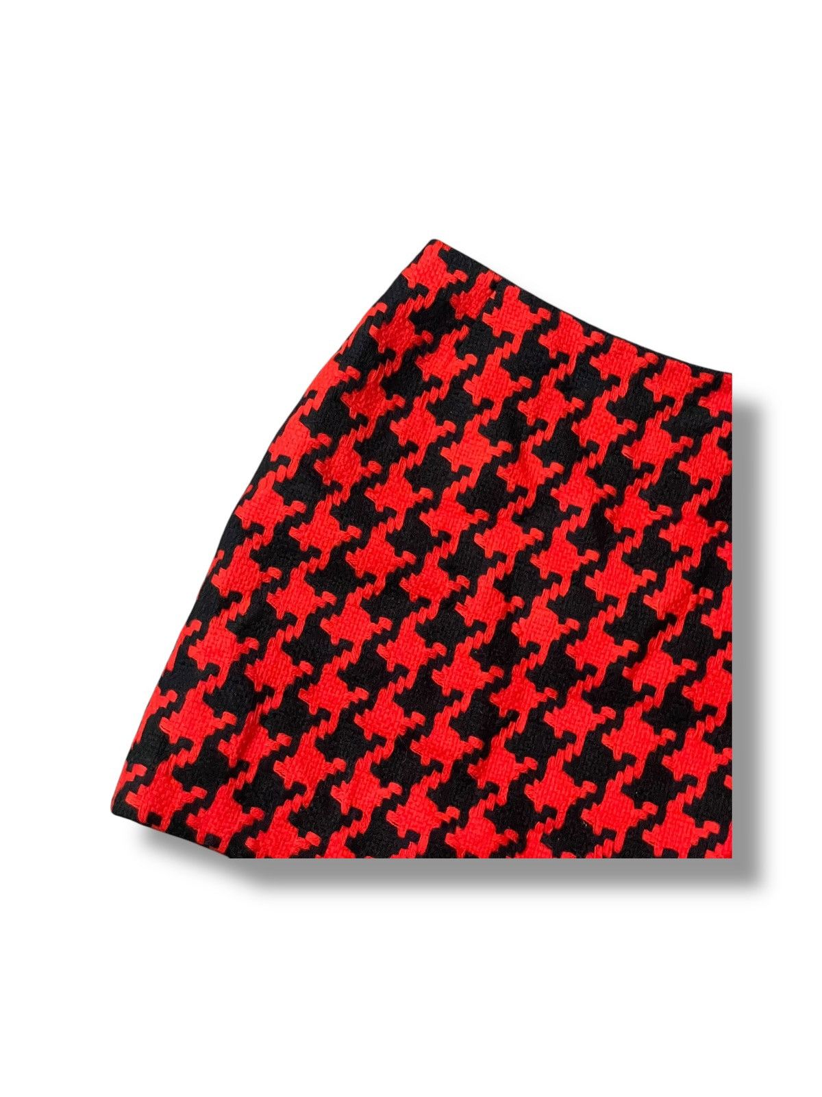 Designer × Michel Klein × Vintage MICHEL KLEIN Houndstooth Mini Skirt (93) Size 25" / US 0 / IT 36 - 2 Thumbnail