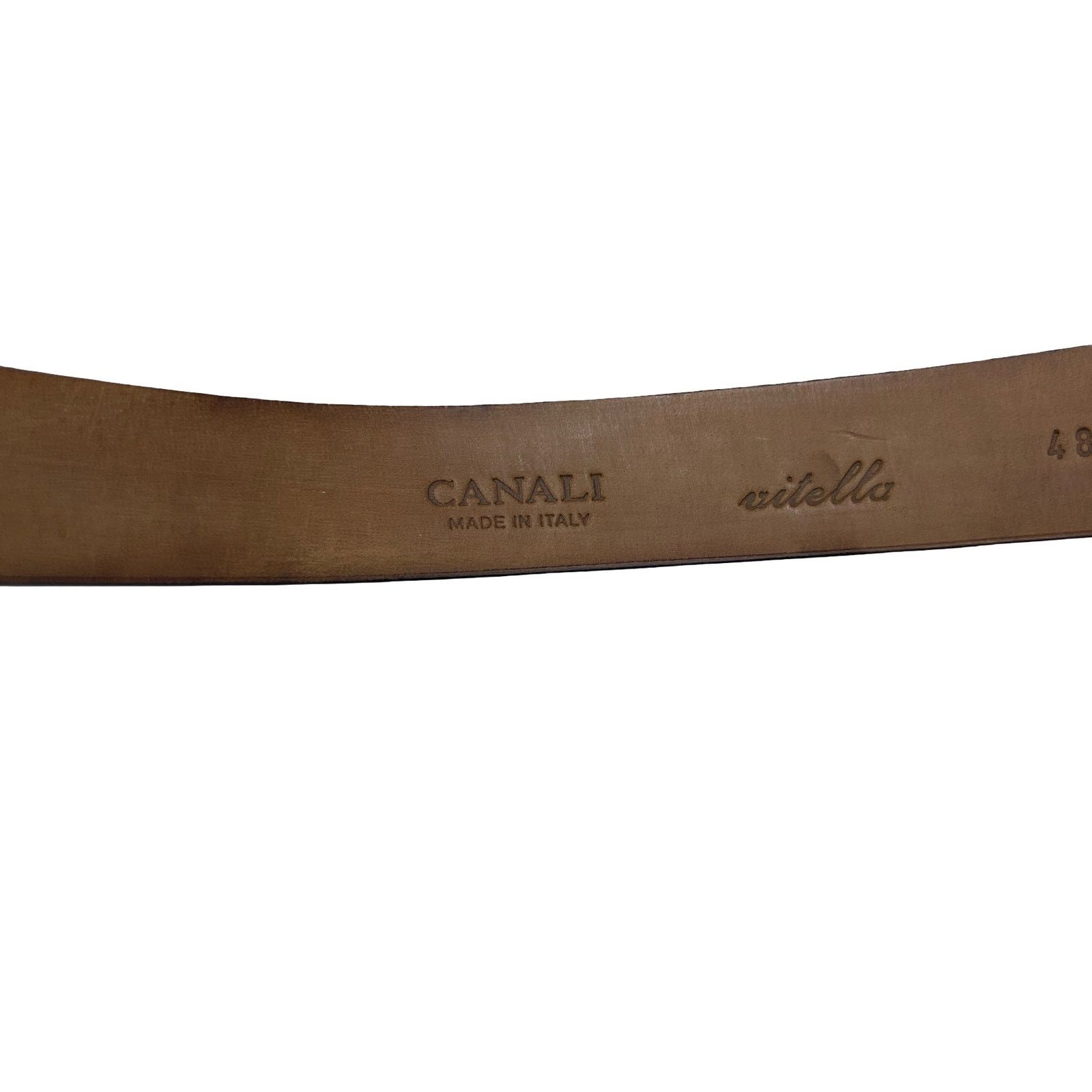 Canali Canali Men's Shiny Smooth Leather Belt Sz 48/85 Size ONE SIZE - 3 Thumbnail