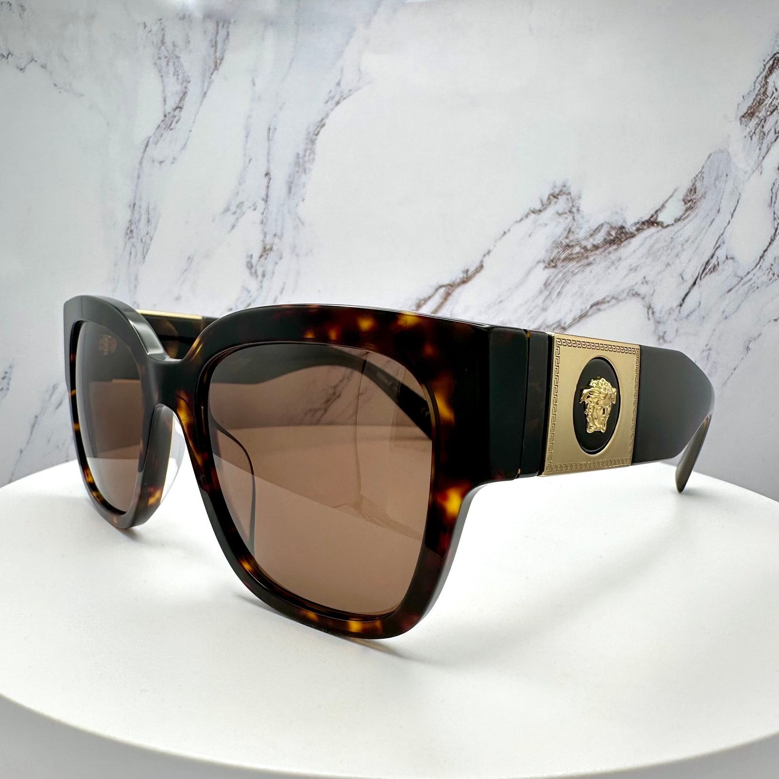 Versace NEW VERSACE Sunglasses Brown Black Gold Medusa Metal Size ONE SIZE - 19 Thumbnail