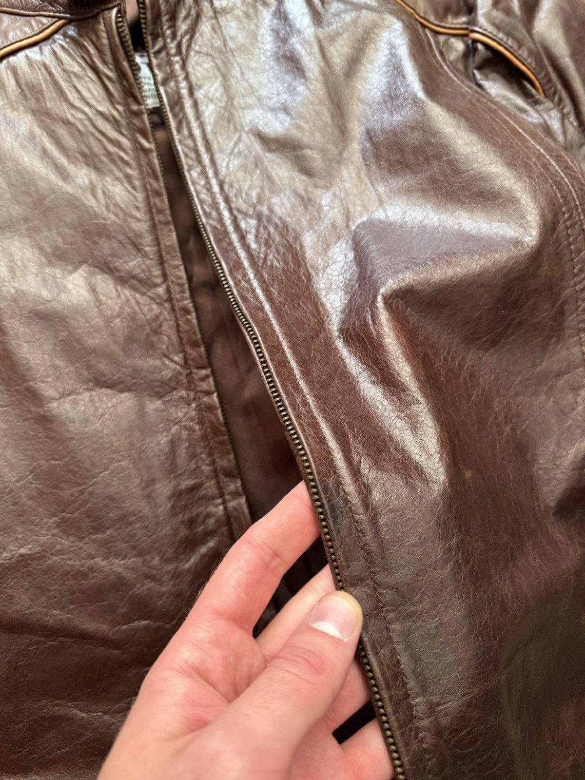 Genuine Leather Vintage Gotti y2k Brown Genuine Leather Moro Racing Jacket Size US M / EU 48-50 / 2 - 7 Thumbnail