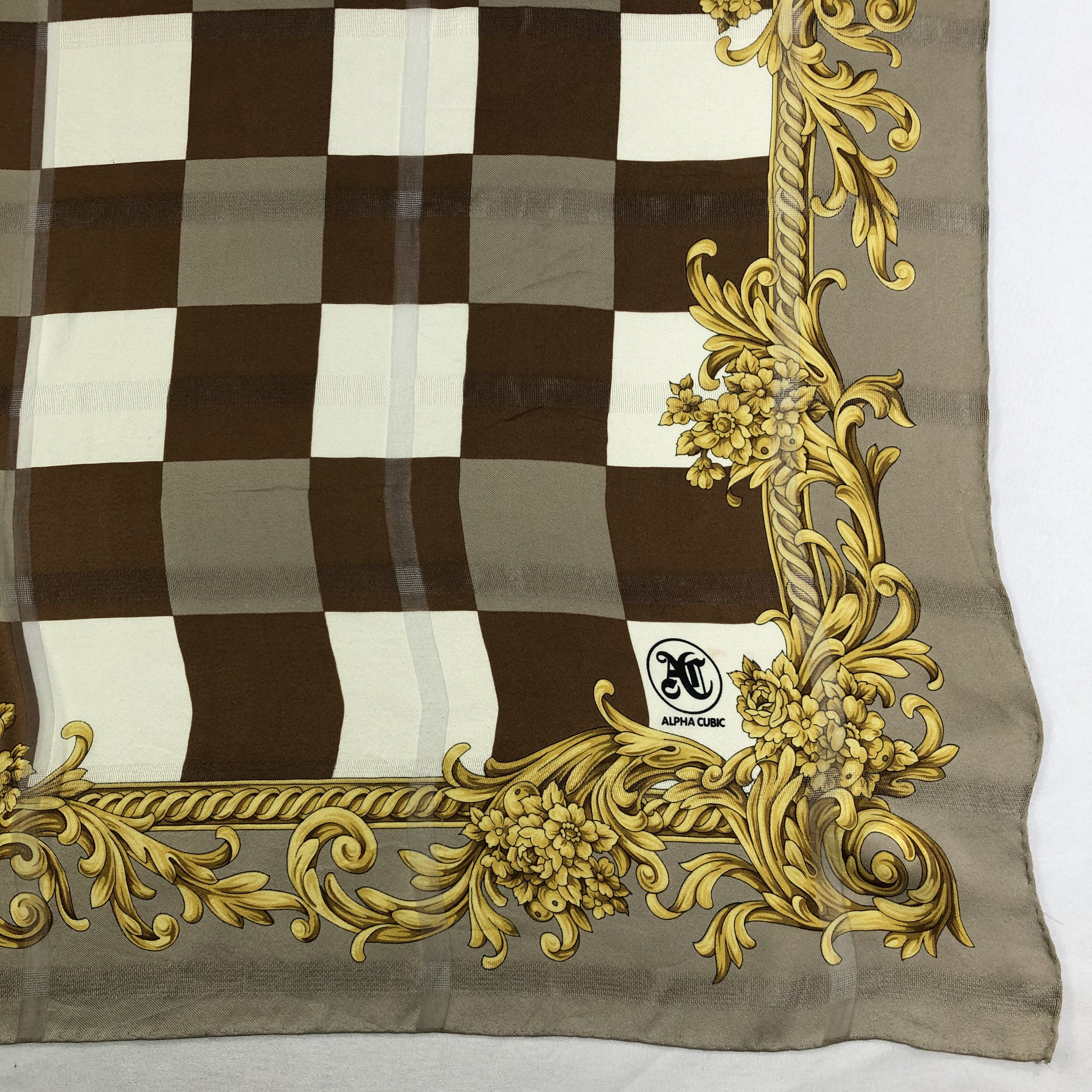 Vintage Vintage Alpha Cubic Silk Scarf Size ONE SIZE - 3 Thumbnail
