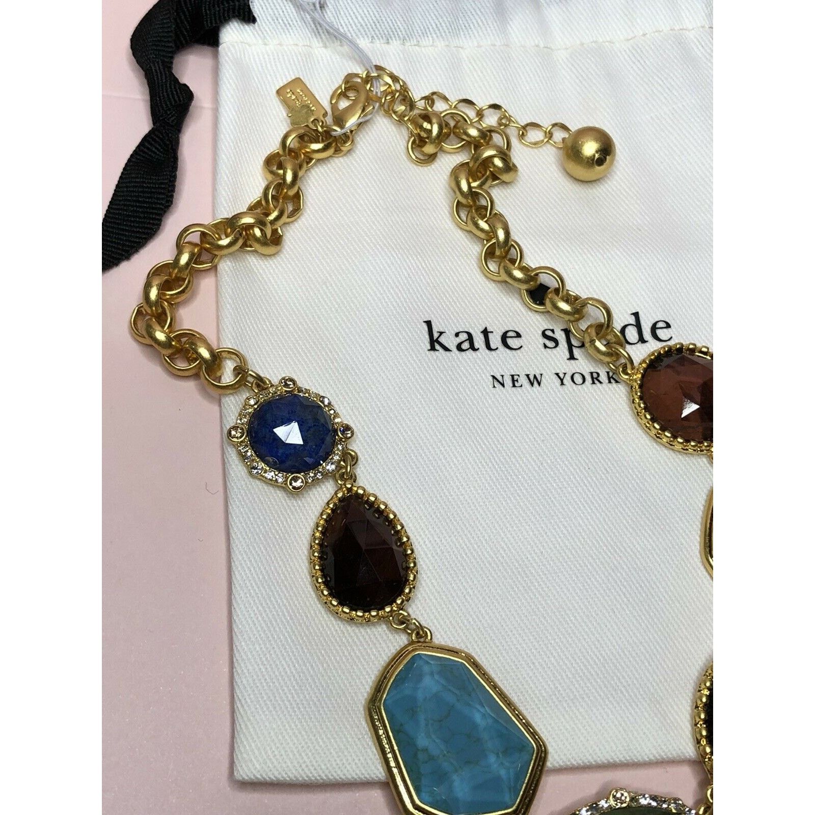 Kate Spade Kate Spade Gold Multi Color Stone Statement Necklace $148 Size ONE SIZE - 8 Thumbnail