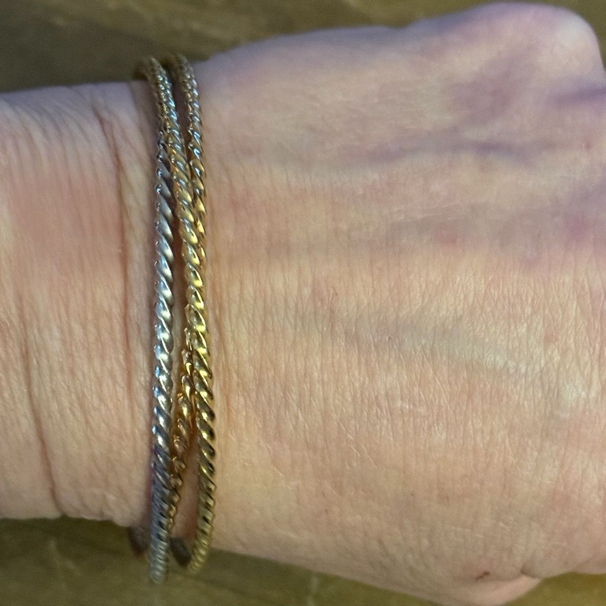Other Two tone intertwined rope bangle bracelet Size ONE SIZE - 3 Thumbnail