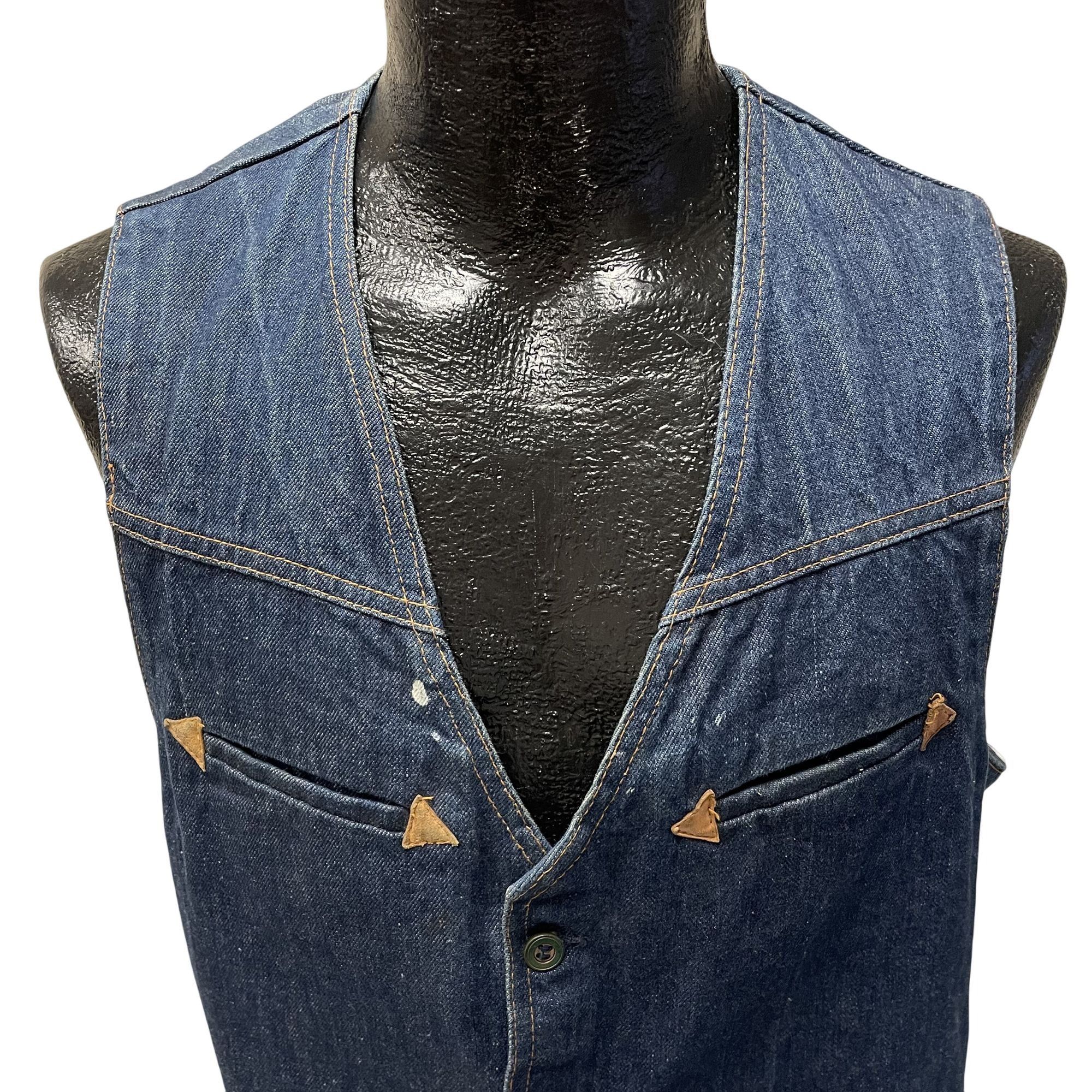 Other Vtg David Hunter Blue Jean Btn Up RODEO Waistcoat Vest Size US L / EU 52-54 / 3 - 4 Thumbnail