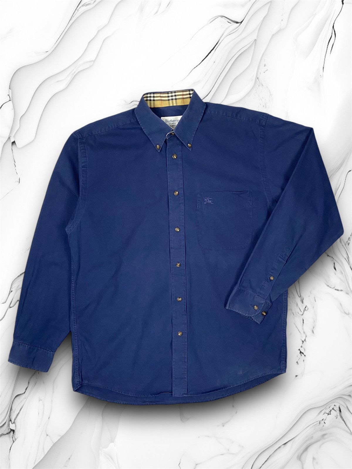 Burberry × Vintage Vintage 90 Burberry Nova Check Designer Button Up Shirt Size US M / EU 48-50 / 2 - 1 Thumbnail