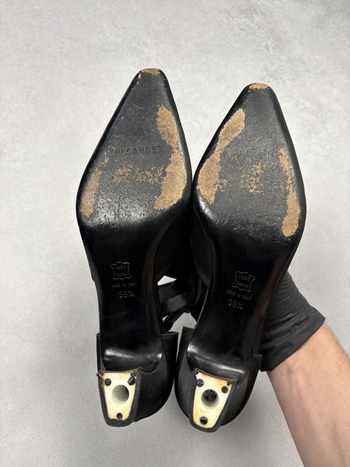 Jil Sander Jil Sander Archive Black Satin Square Toe Heels Ankle Strap Size US 9.5 / IT 39.5 - 5 Thumbnail