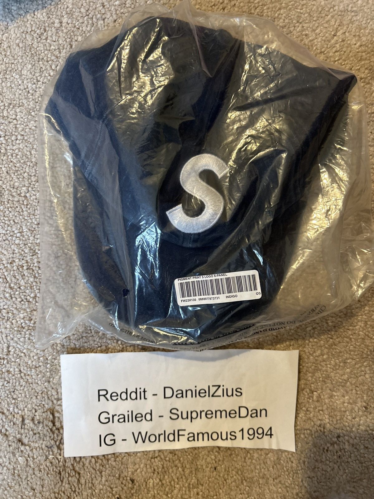 Supreme Supreme Pigment Print S Logo 6-Panel 'Indigo' Size ONE SIZE - 3 Thumbnail