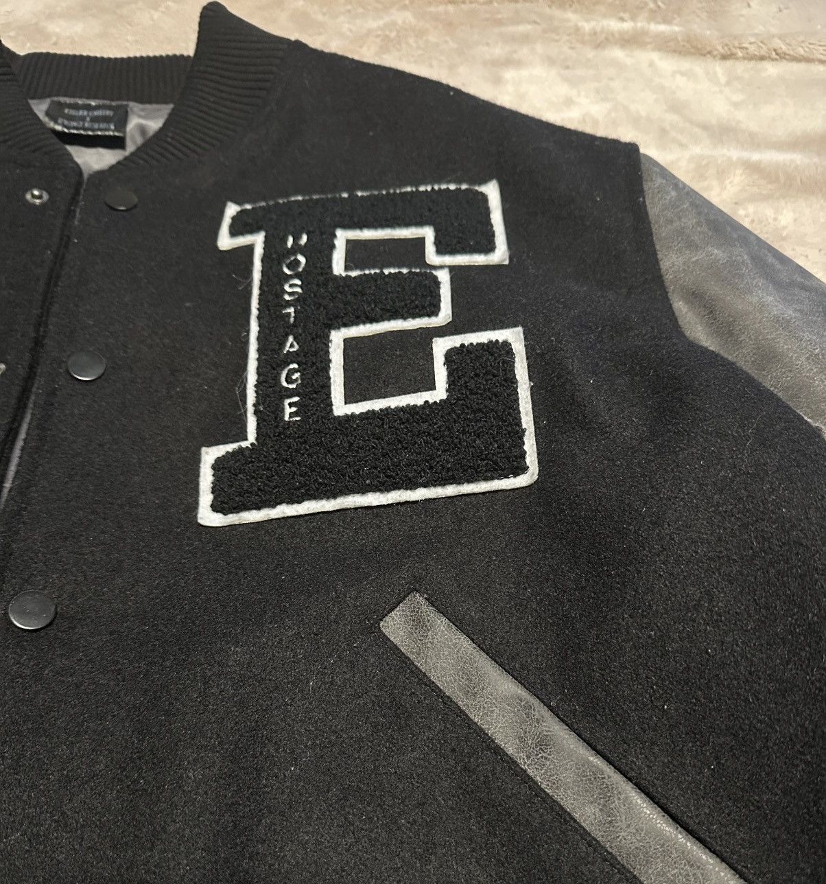 Etelier Gallery Etelier Gallery x Hostage Oil Stained Letterman Jacket Size US L / EU 52-54 / 3 - 3 Thumbnail