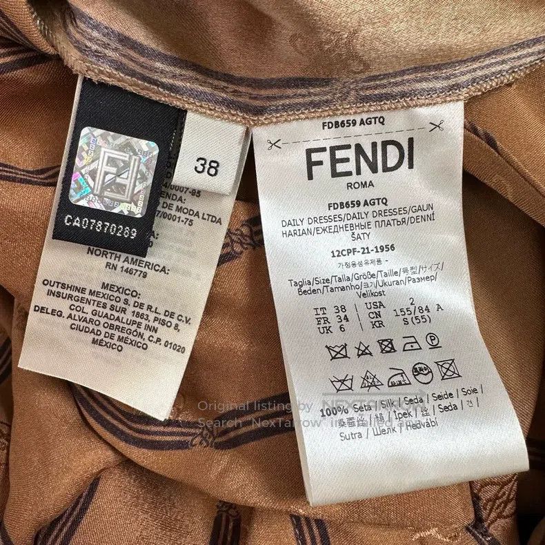 Fendi Fendi Classic Camel Silk Dress Size XXS / US 00 / IT 34 - 6 Thumbnail