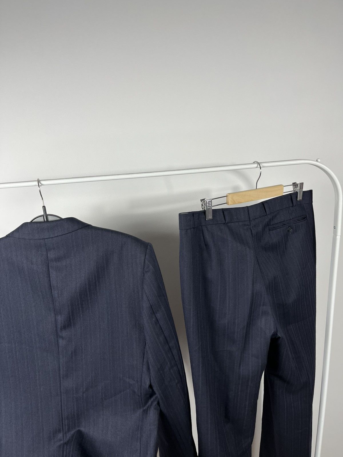 Other Vintage Wool Double-Breasted Suit Jacket Two-Piece Navy Size 40R - 15 Thumbnail