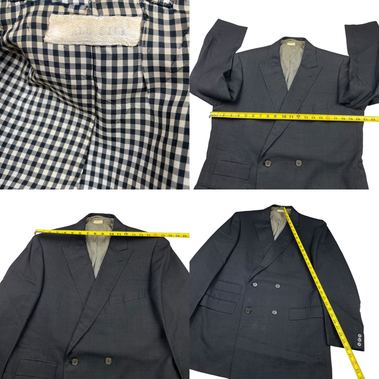 Brioni Brioni Blazer Shirt? No, Brioni Blazer 100% Silk Double Breasted Black 40R US Italy Mens Blazer Notch Lapel Four-Button Front Vintage? No Size 40R - 8 Thumbnail
