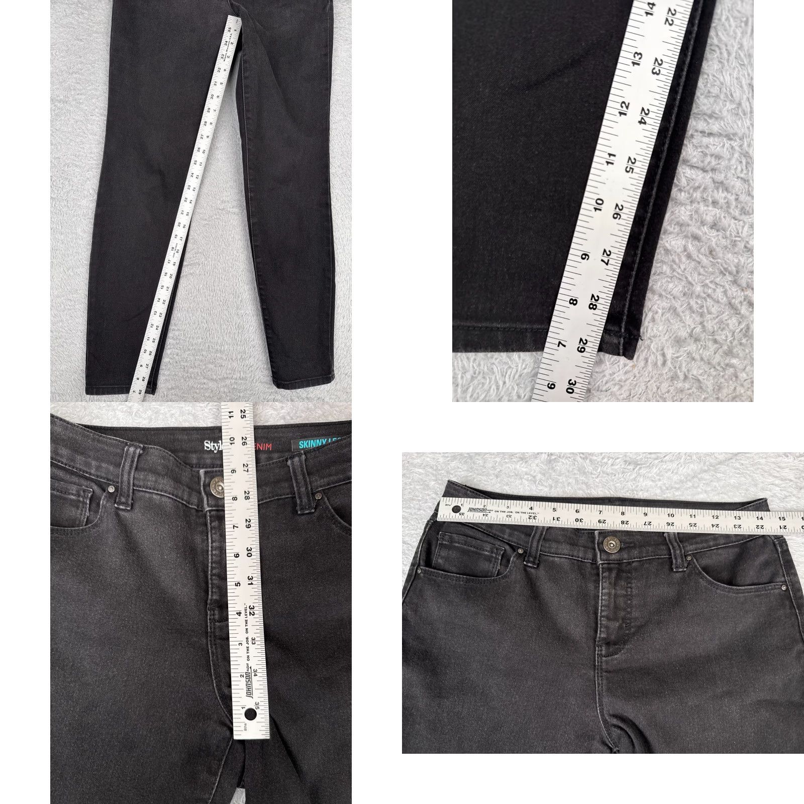 Vintage Style&co. Jeans Womens 4 Black Denim Skinny Mid Rise 28x30 Cotton Size 27" / US 4 / IT 40 - 8 Thumbnail