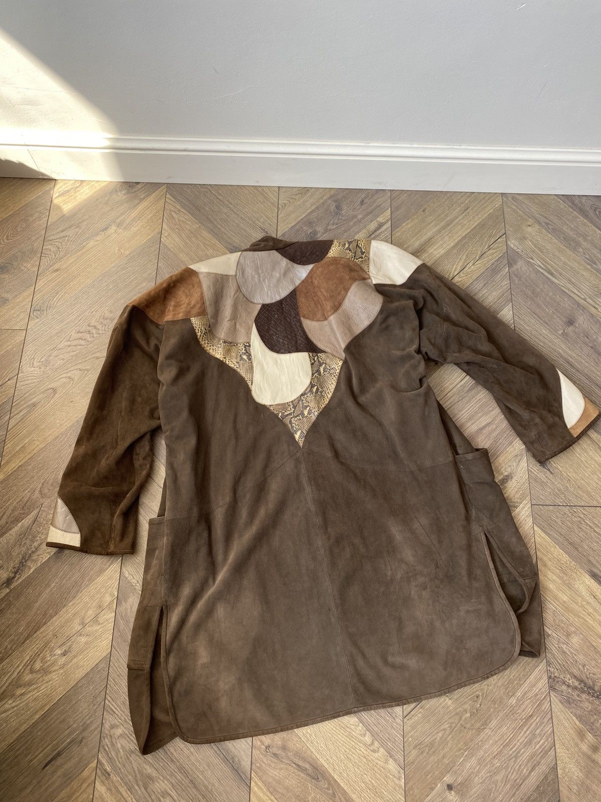 Genuine Leather Vintage Leda Suede Leather Patchwork Coat Size US M / EU 48-50 / 2 - 10 Thumbnail