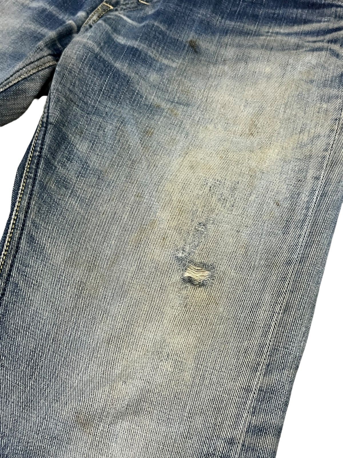 Lee × Midnight Organic 🔥Vtg LEE Thrashed Patina Stain Mudwash FLARE Organic Jeans Size US 30 / EU 46 - 9 Thumbnail