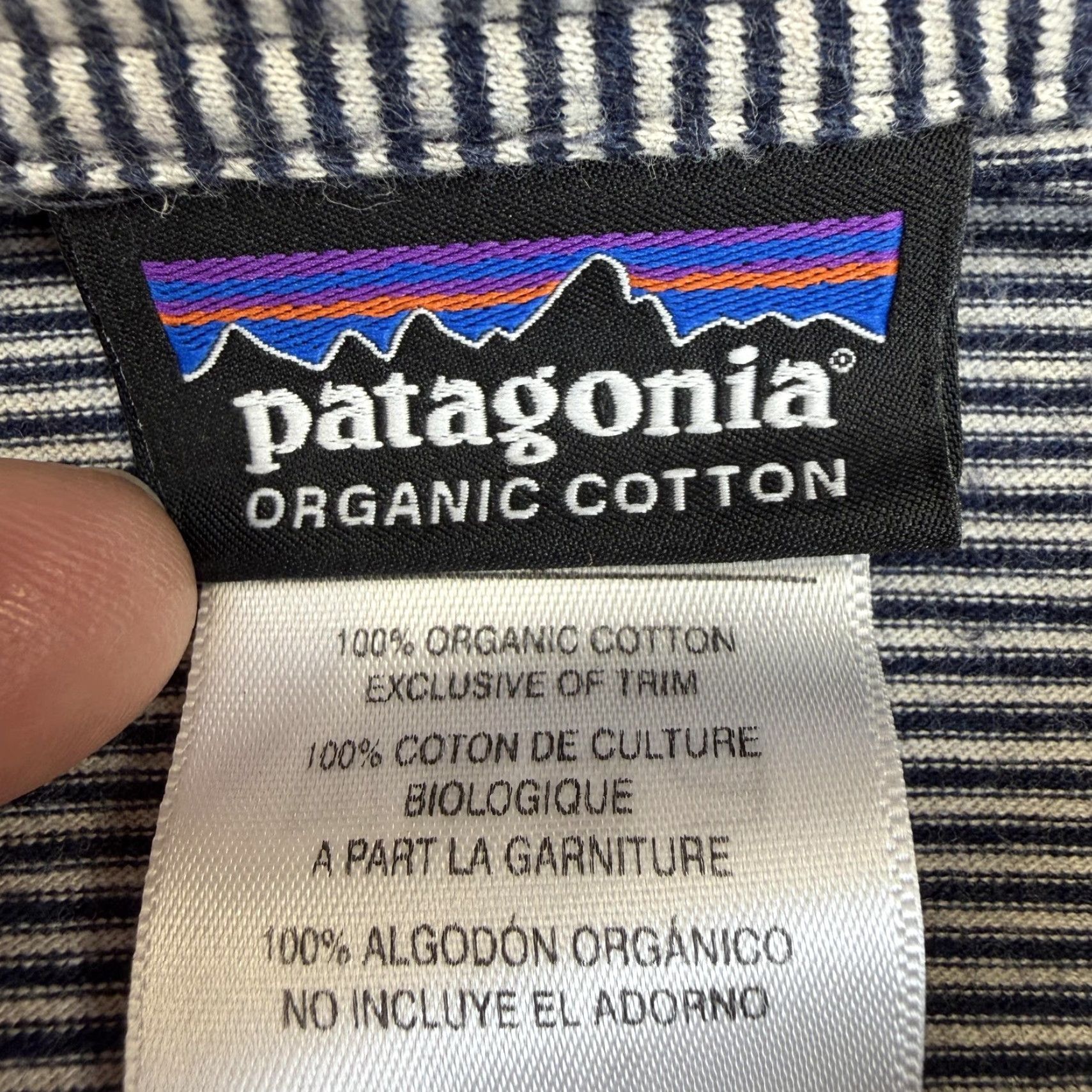 Patagonia Patagonia Polo Shirt Mens 2XL Blue Striped Organic Cotton Pocket Casual Size US XXL / EU 58 / 5 - 4 Thumbnail