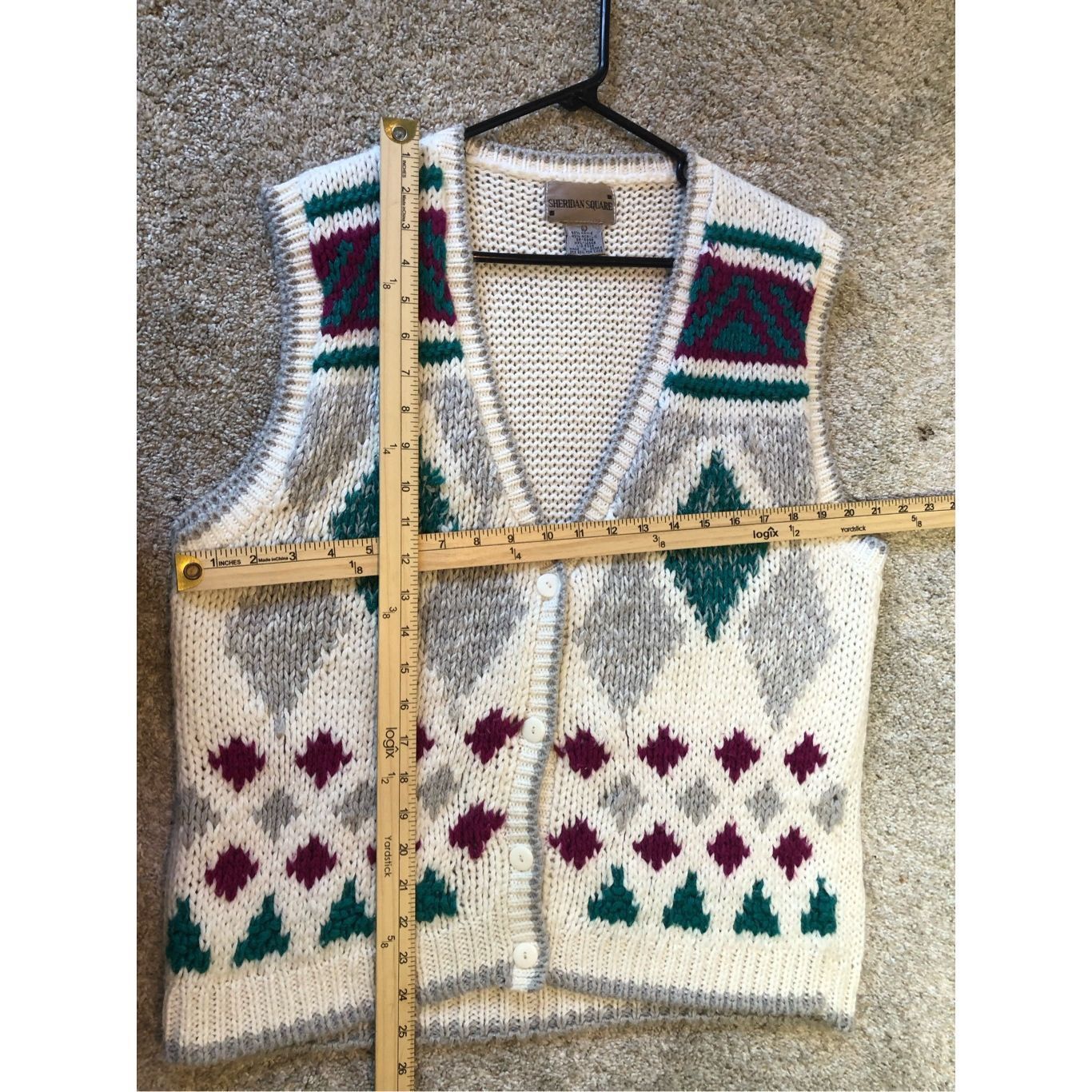 Other Sheridan Square Women’s White with Purple and Green Diamond Size L / US 10 / IT 46 - 5 Thumbnail